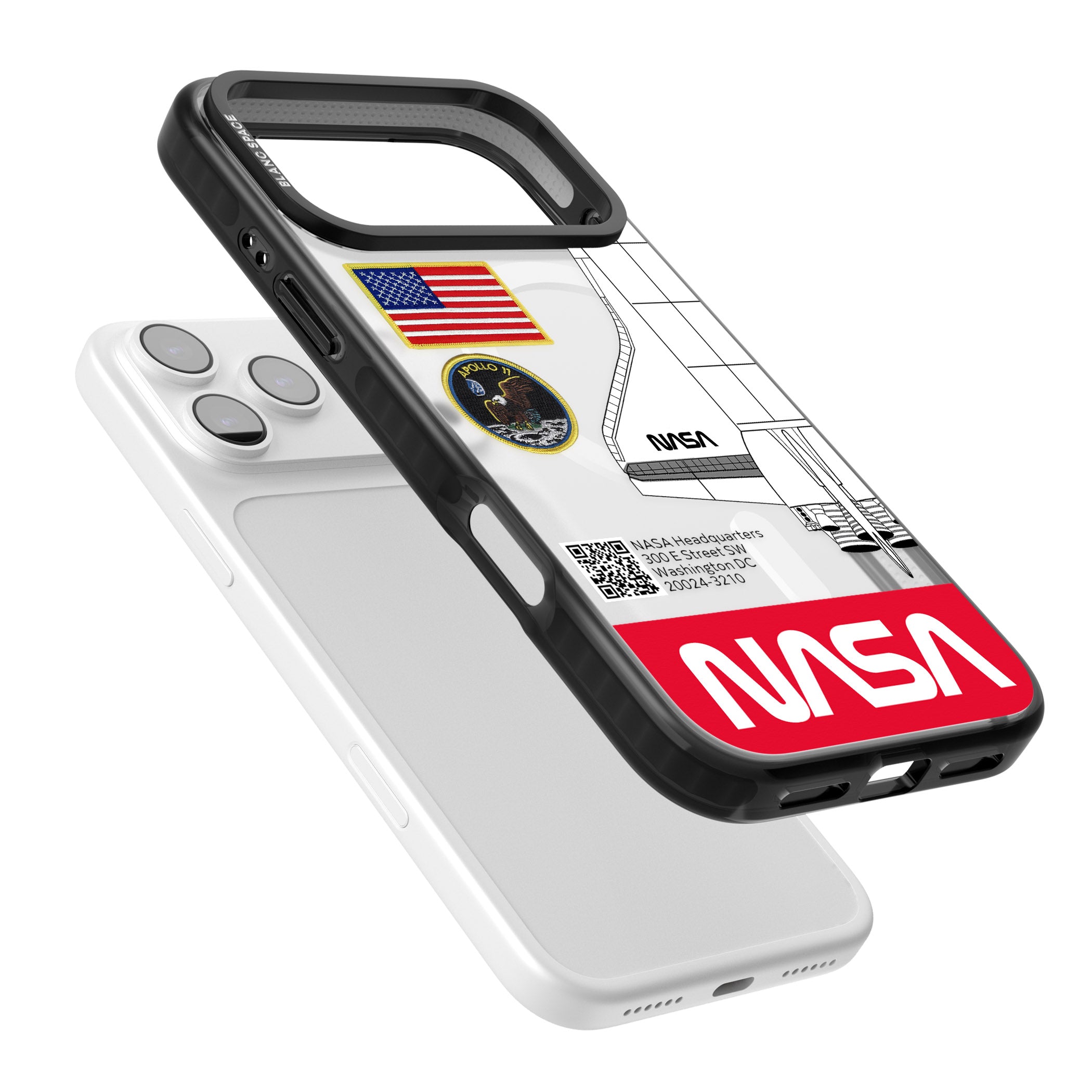 Nasa Apollo 11 iPhone 17 Pro Impact Pro Black Phone Case Colours