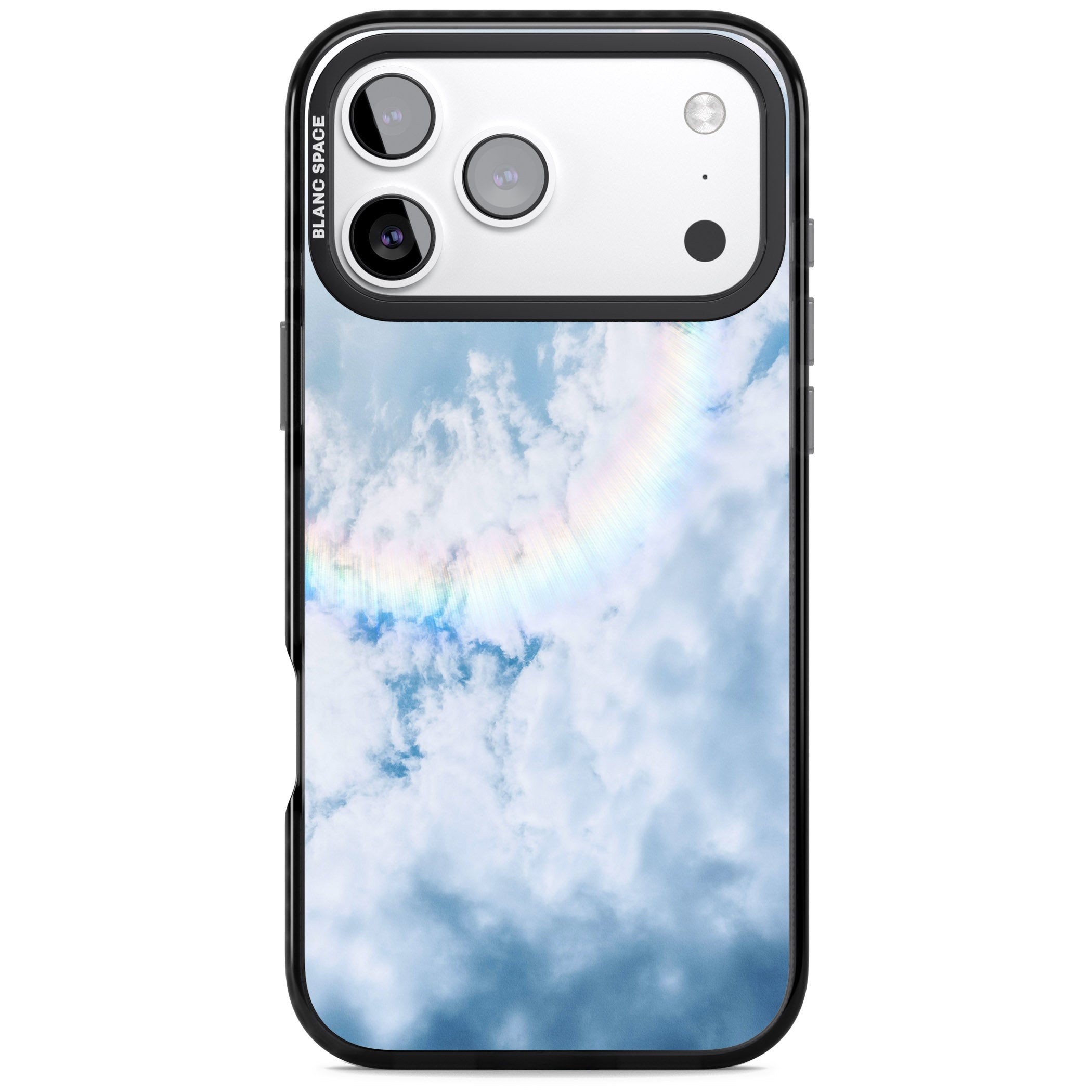 Pastel Rainbow Sky iPhone 17 Pro Impact Pro Black Phone Case