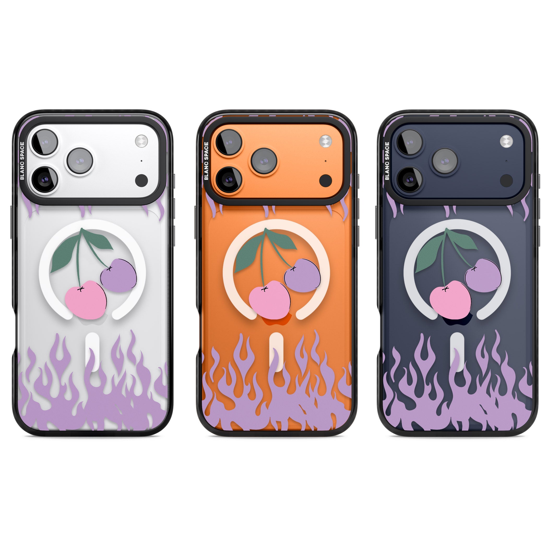 Cherries N' Flames iPhone 17 Pro Impact Pro Black Phone Case APT Impact Protection