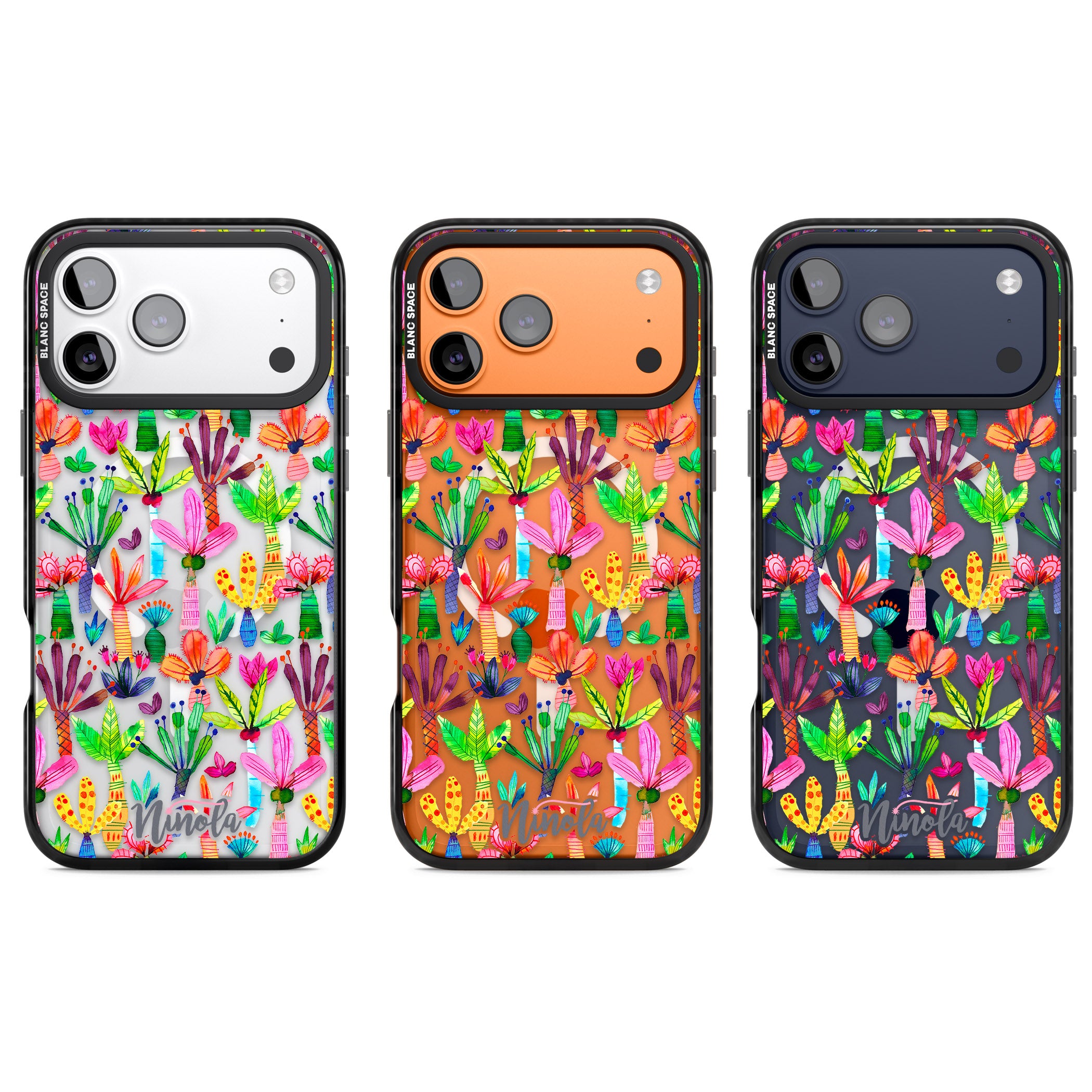 Tropical Botanical iPhone 17 Pro Impact Pro Black Phone Case APT Impact Protection