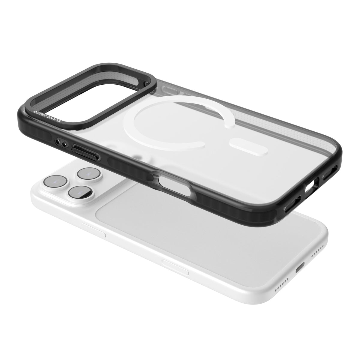 Magsafe Black Clear Impact iPhone 17 Pro Max Impact Pro Black Phone Case angled