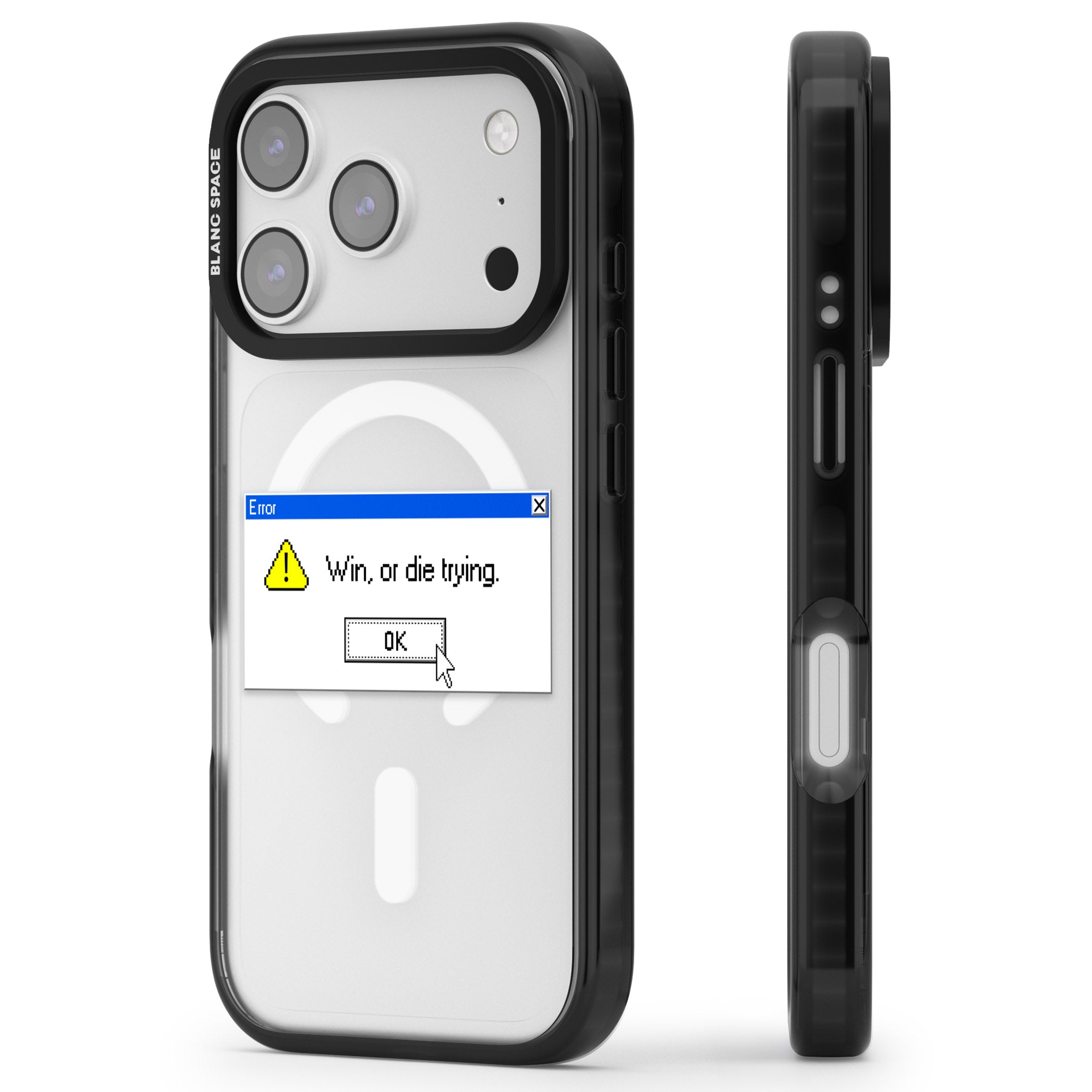 Win Or Die Trying Exe iPhone 17 Pro Impact Pro Black Phone Case Side Profile