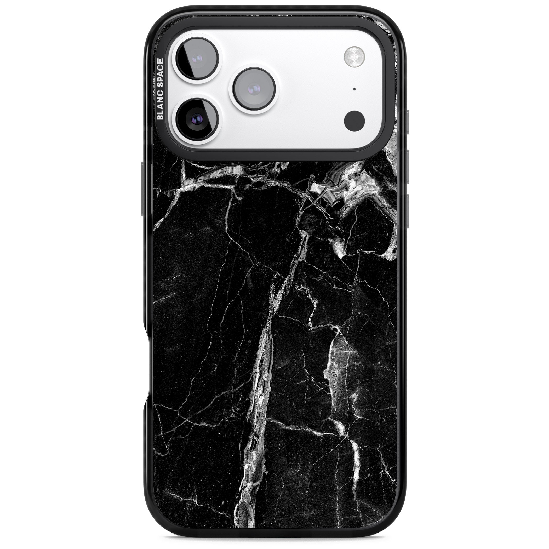 Black Onyx Marble iPhone 17 Pro Impact Pro Black Phone Case