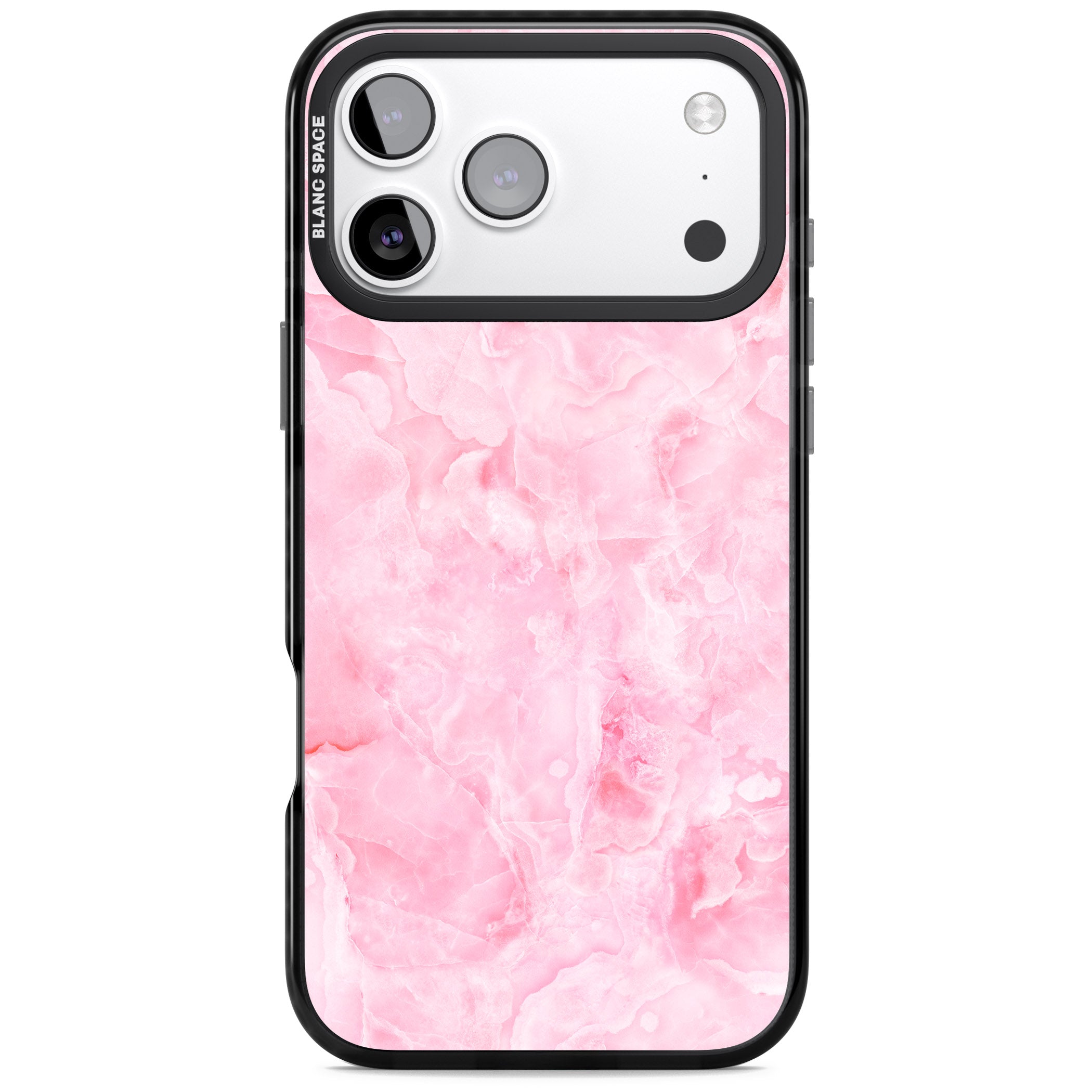 Pink Onyx Marble iPhone 17 Pro Impact Pro Black Phone Case
