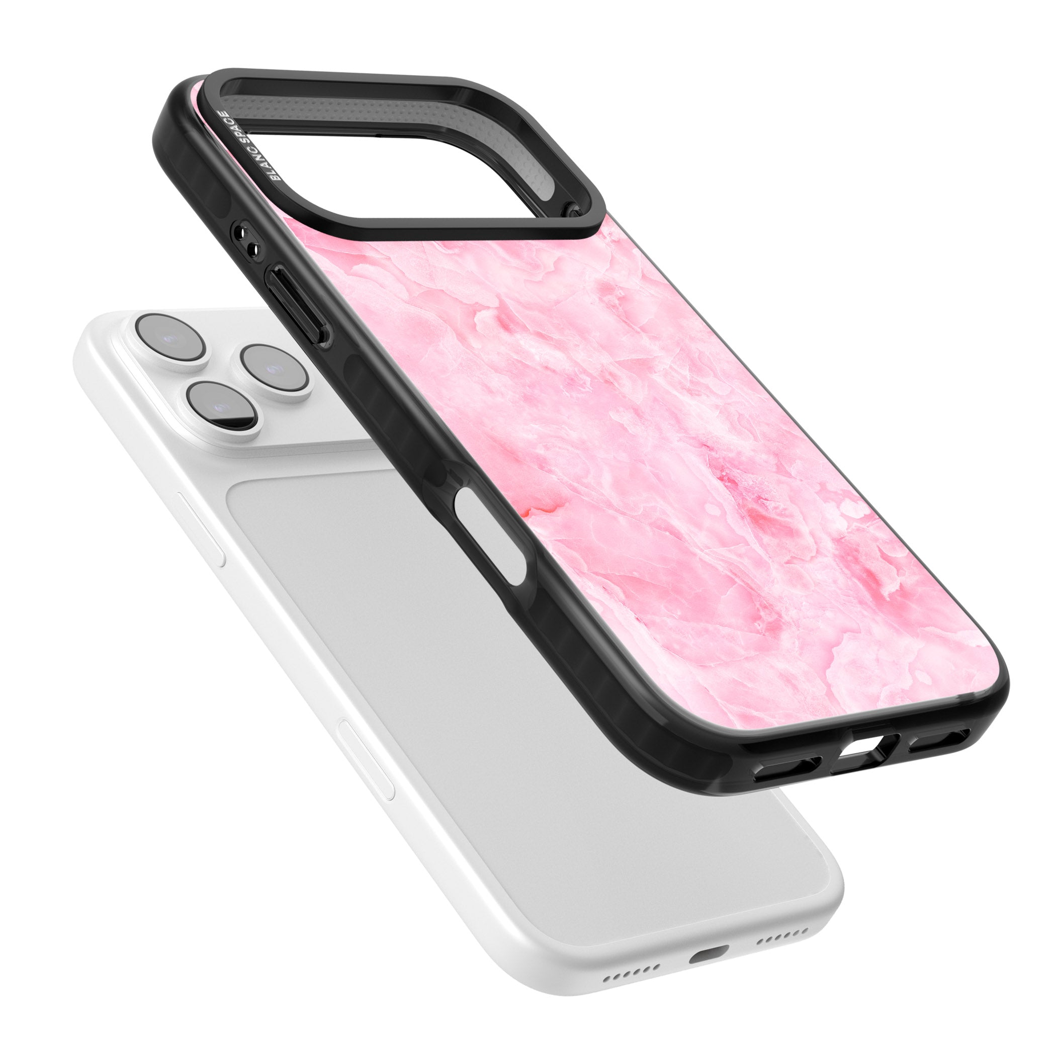 Pink Onyx Marble iPhone 17 Pro Impact Pro Black Phone Case Colours