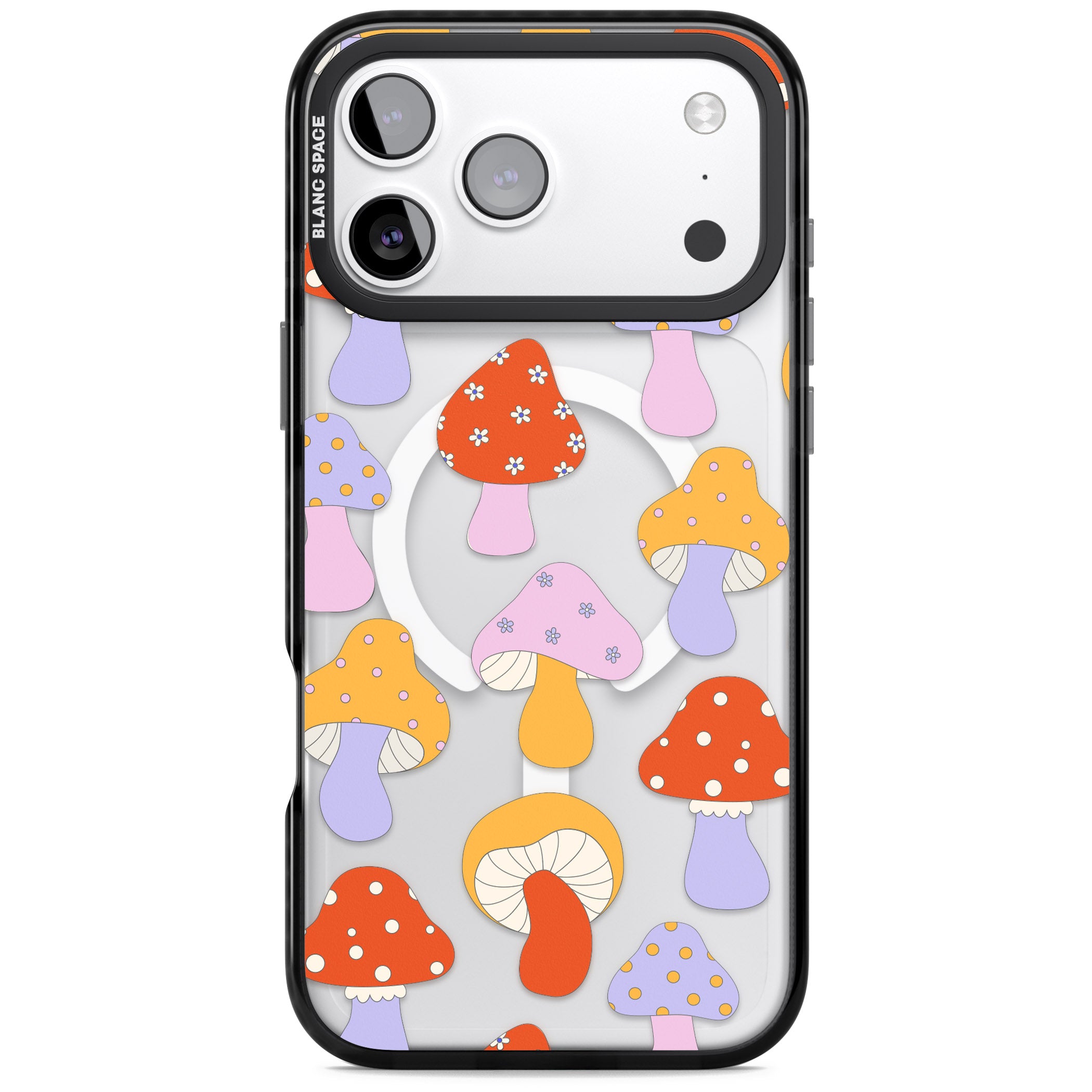 Happy Shrooms iPhone 17 Pro Impact Pro Black Phone Case