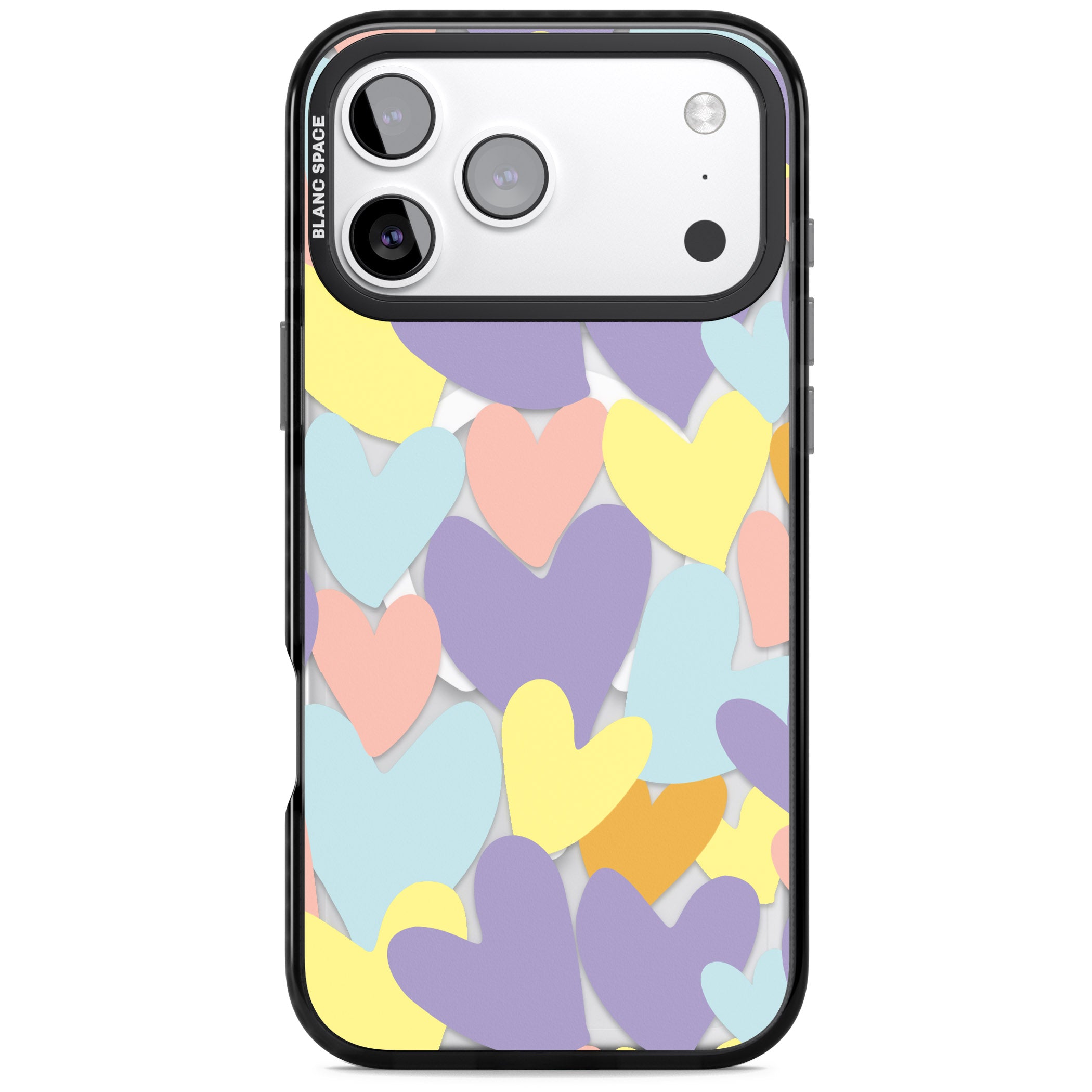Pastel Hearts iPhone 17 Pro Impact Pro Black Phone Case