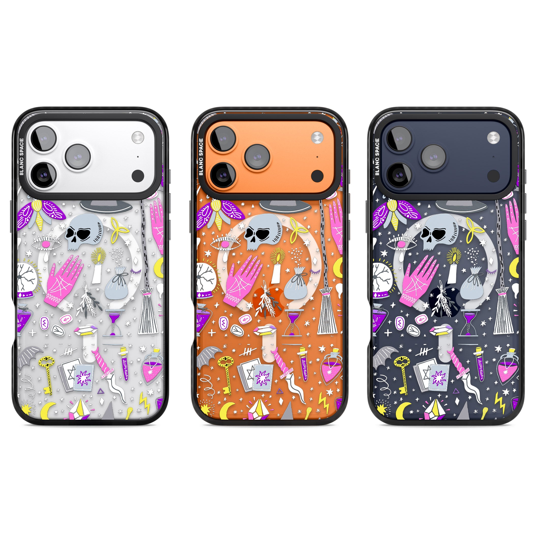 Black Magic Pattern iPhone 17 Pro Impact Pro Black Phone Case APT Impact Protection