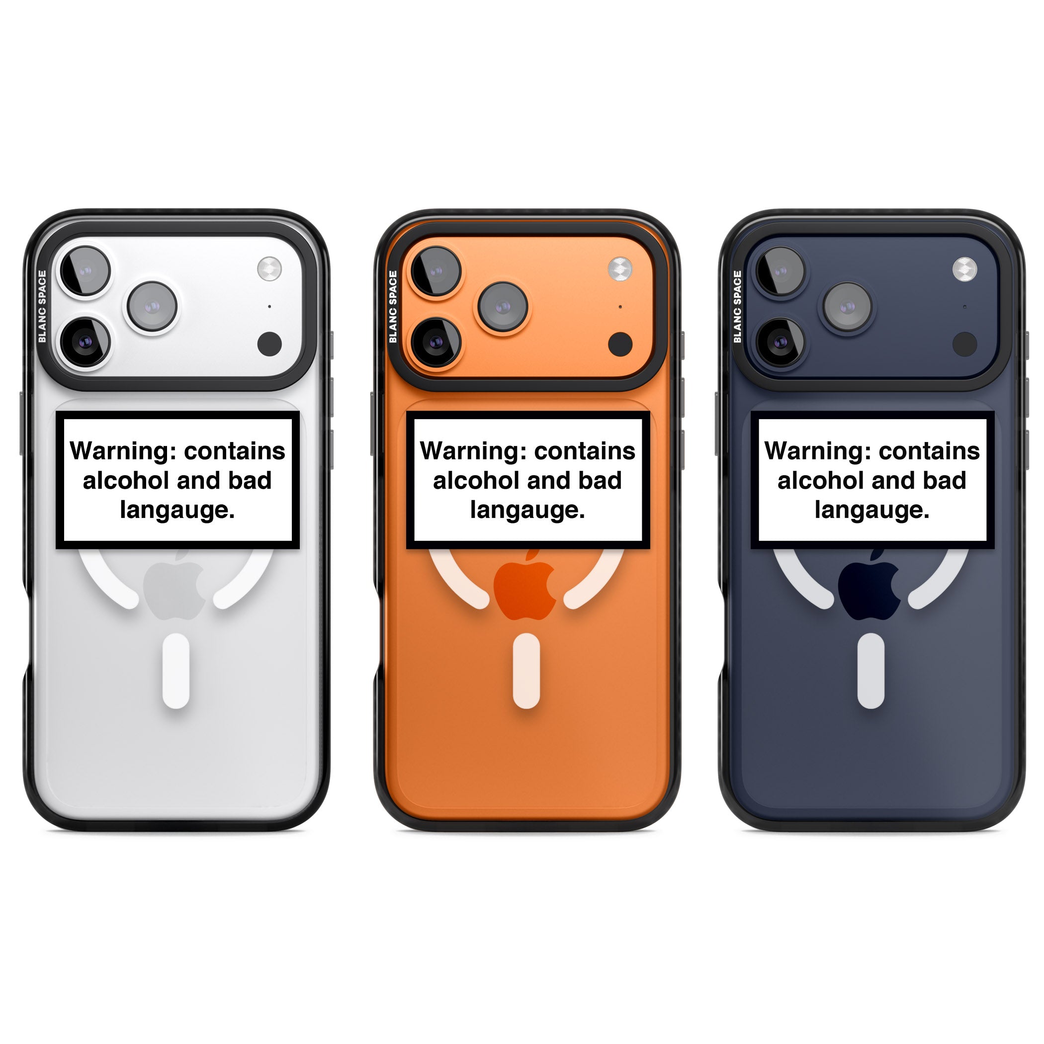 Warning: Contains Alcohol & Bad Language iPhone 17 Pro Impact Pro Black Phone Case APT Impact Protection