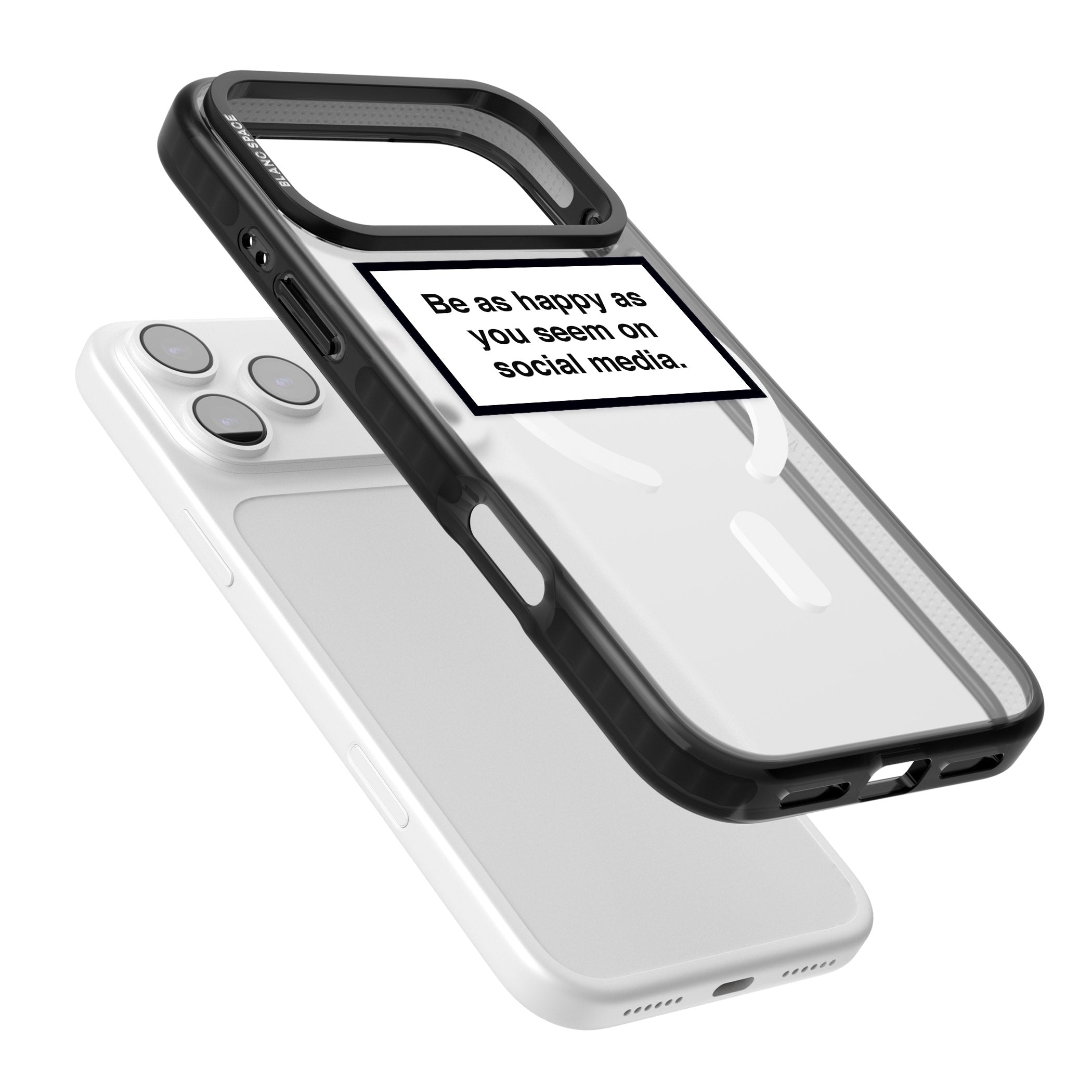 Happy On Social Media iPhone 17 Pro Impact Pro Black Phone Case Colours