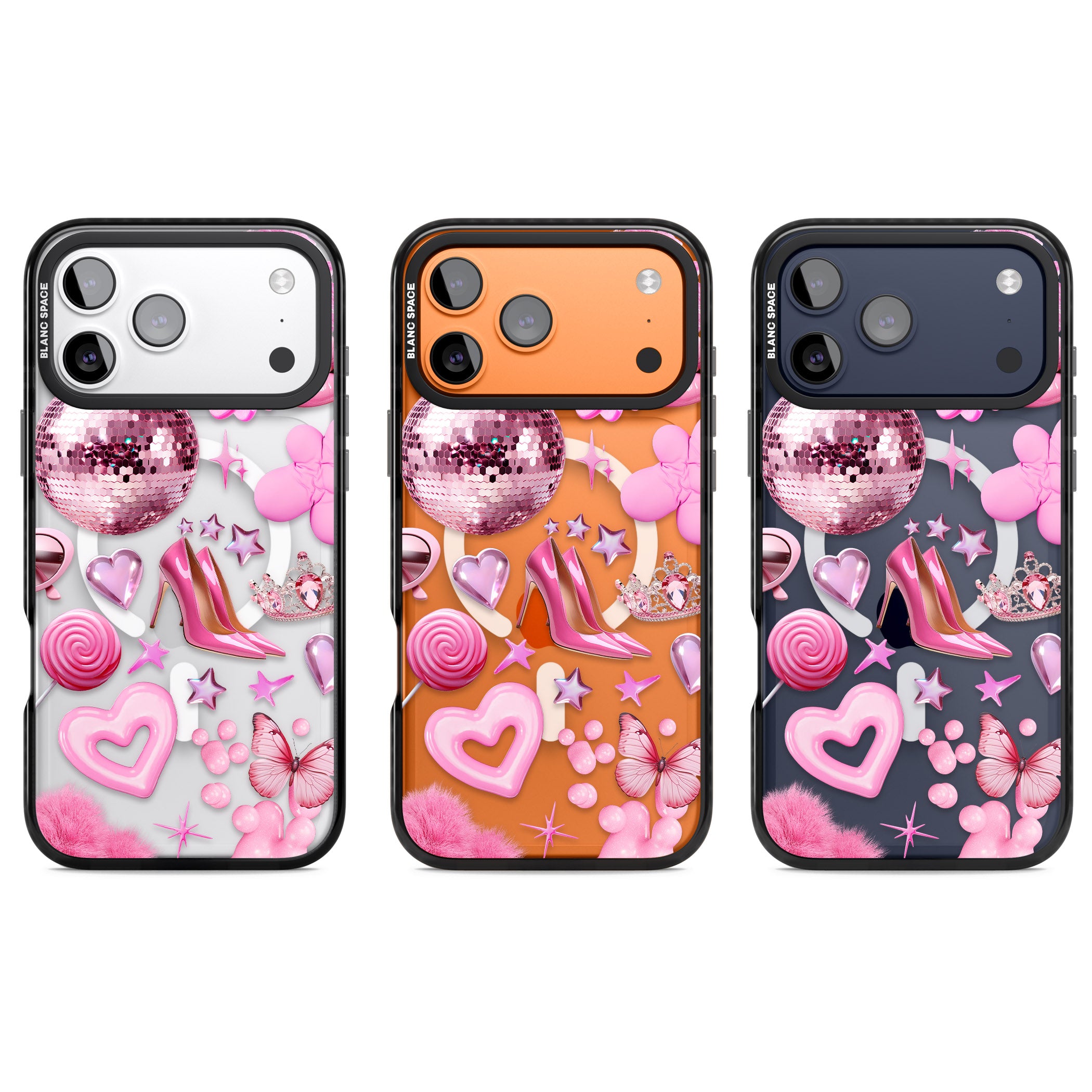 Pink Glam iPhone 17 Pro Impact Pro Black Phone Case APT Impact Protection