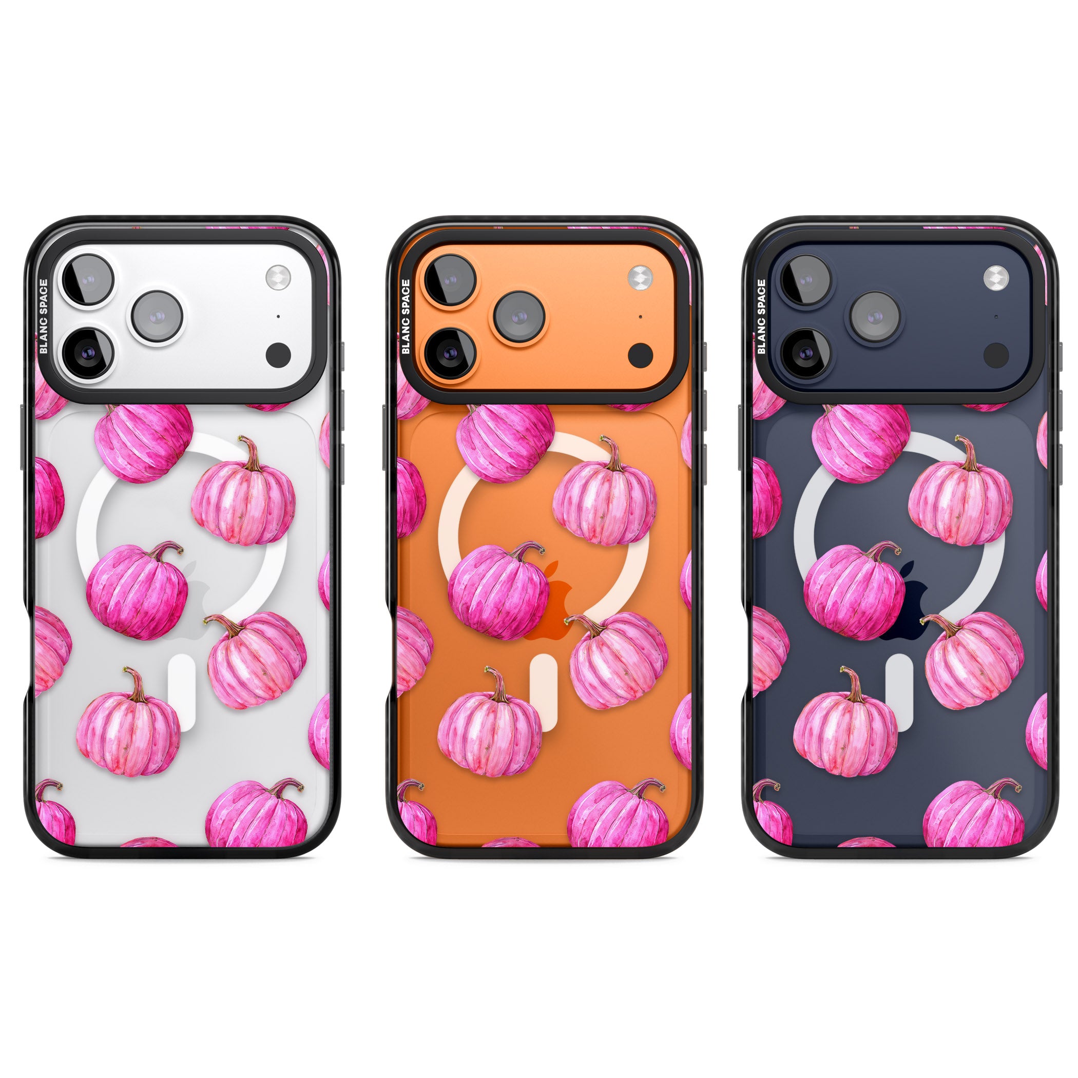 Pink Pumpkins iPhone 17 Pro Impact Pro Black Phone Case APT Impact Protection