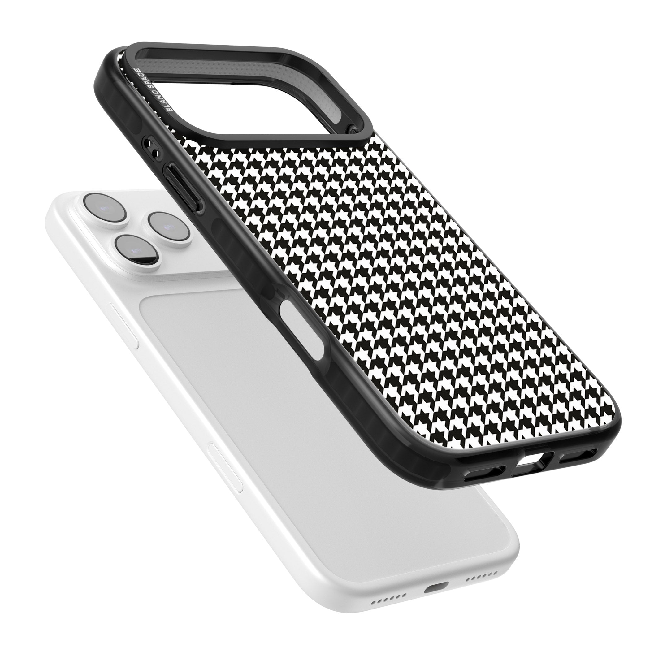 Chic Houndstooth Check iPhone 17 Pro Max Impact Pro Black Phone Case Colours