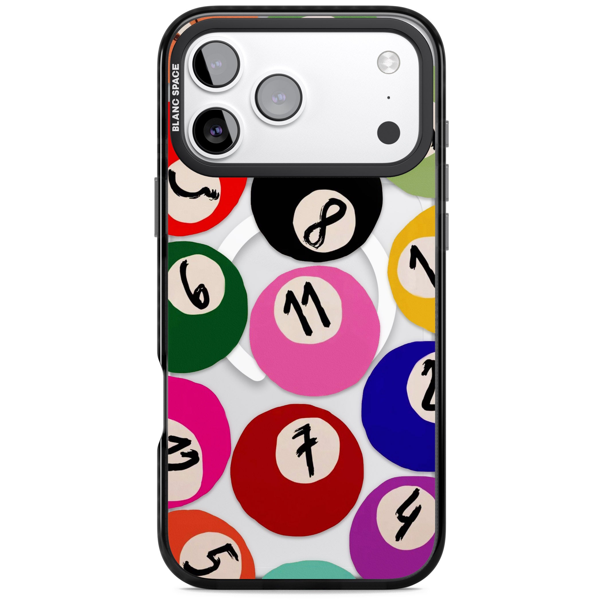 Pool Balls iPhone 17 Pro Impact Pro Black Phone Case