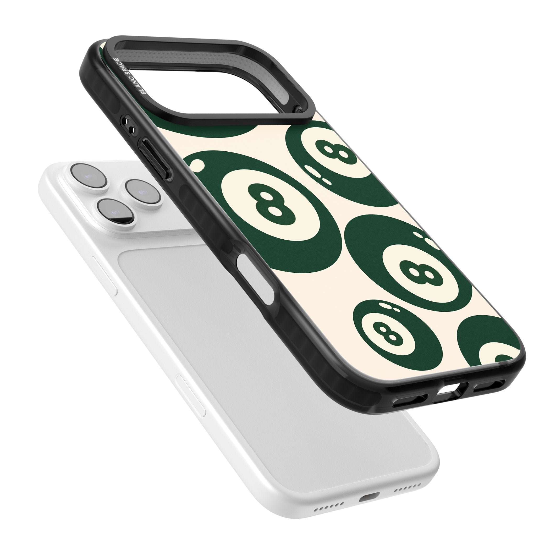 Green Eight Balls iPhone 17 Pro Impact Pro Black Phone Case Colours