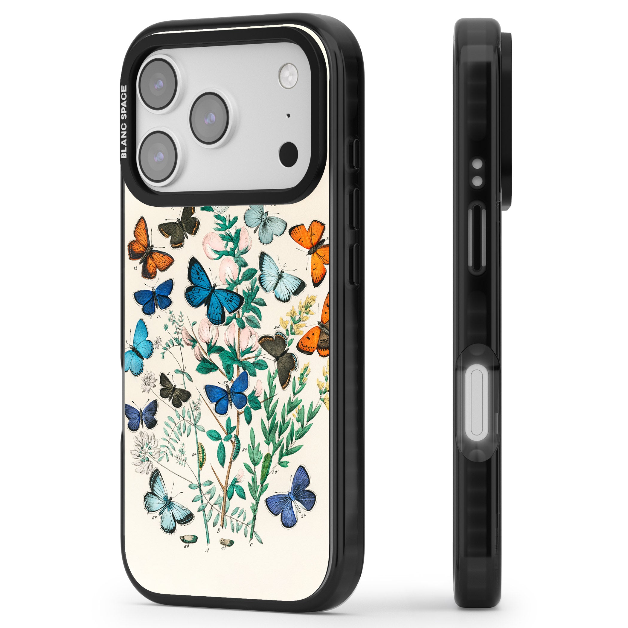 European Butterflies iPhone 17 Pro Impact Pro Black Phone Case Side Profile