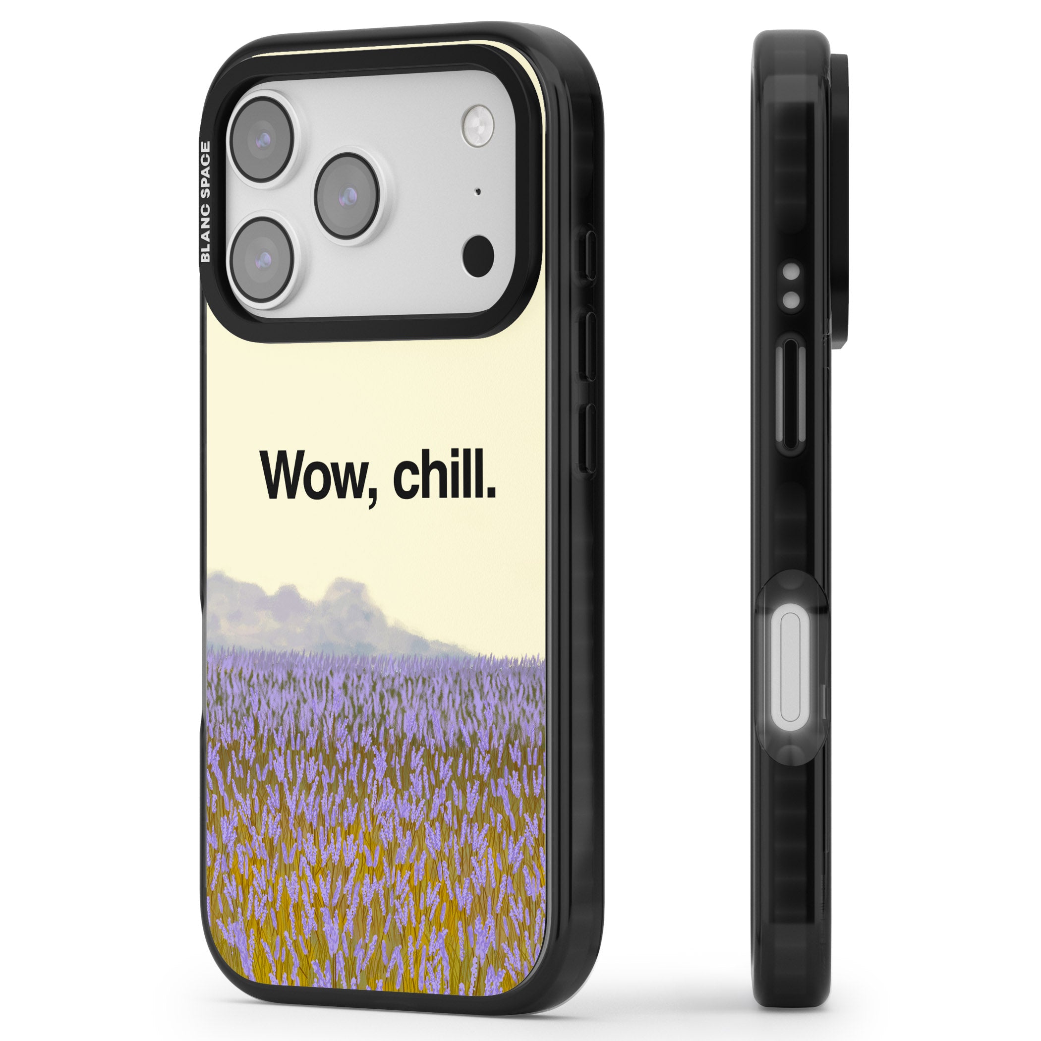 Wow, Chill iPhone 17 Pro Impact Pro Black Phone Case Side Profile