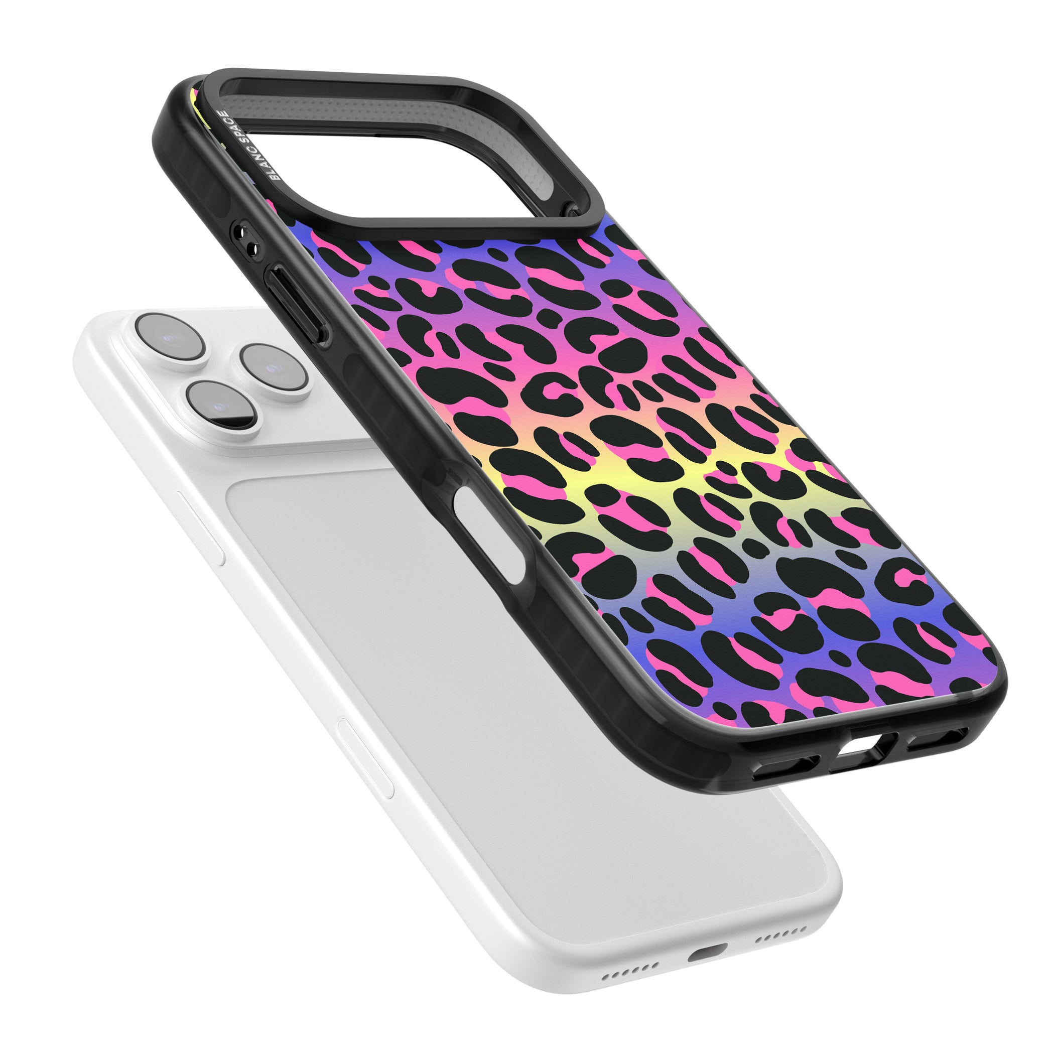 Rainbow Gradient Leopard iPhone 17 Pro Impact Pro Black Phone Case Colours