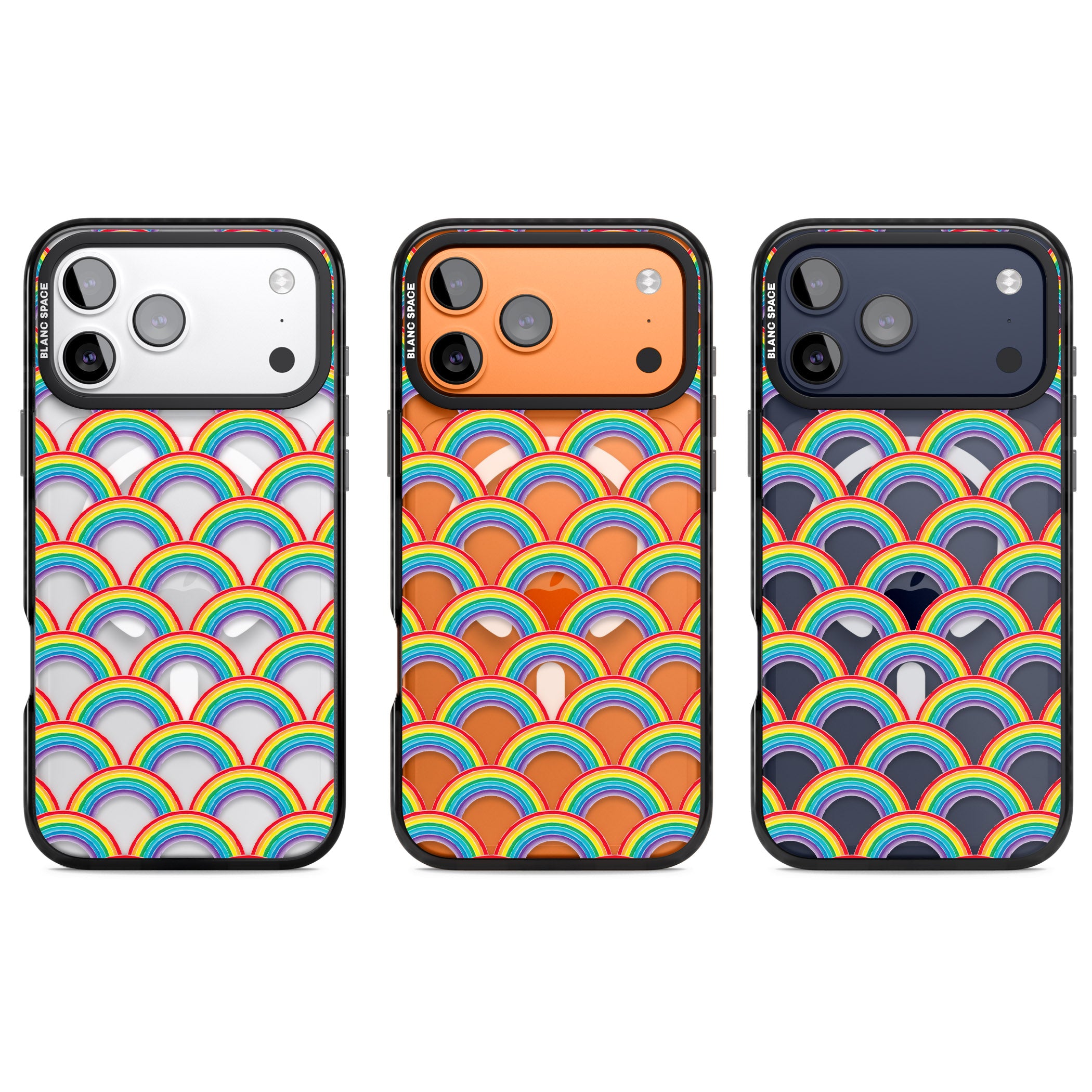 Rainbow Arc Pattern iPhone 17 Pro Impact Pro Black Phone Case APT Impact Protection