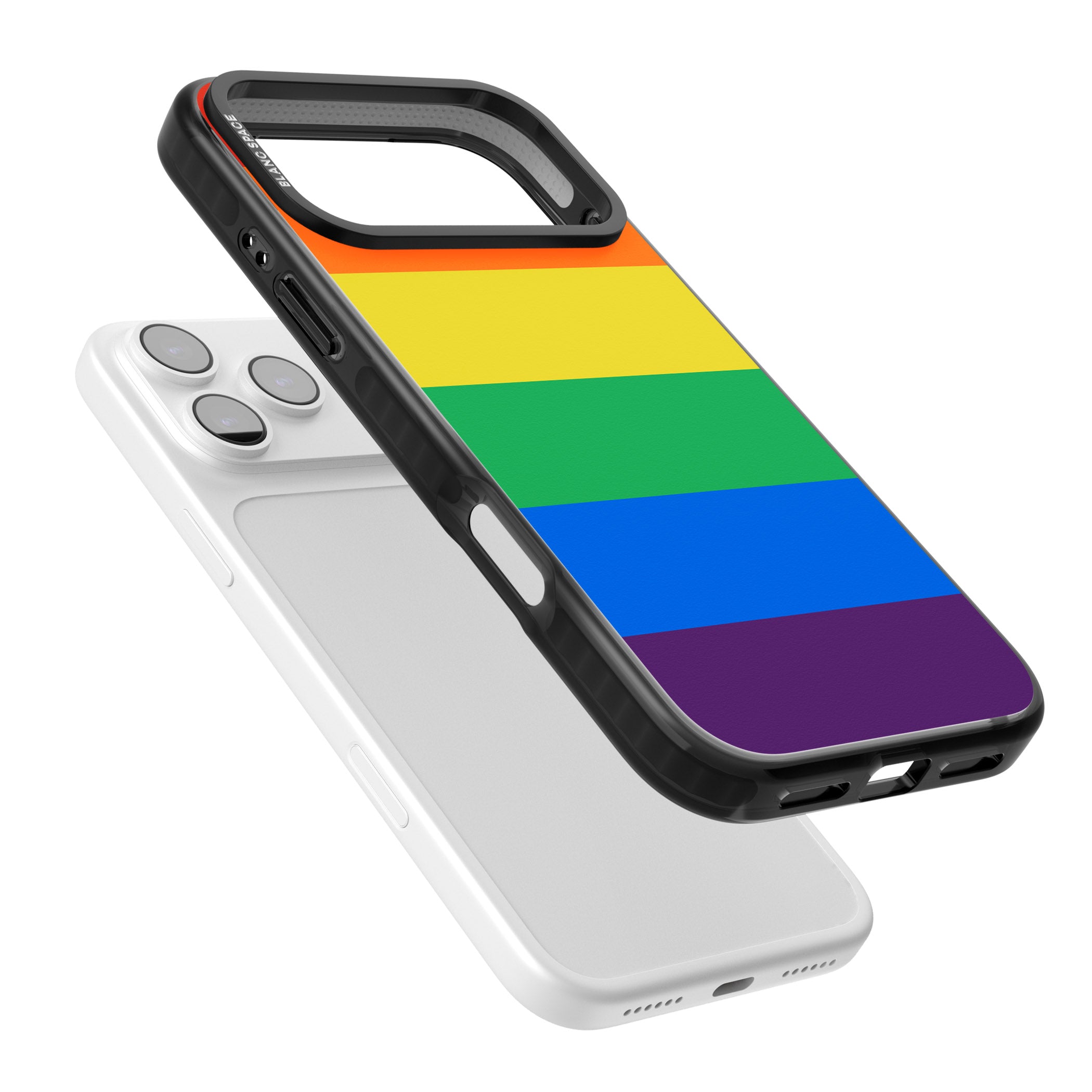 Rainbow Stripes iPhone 17 Pro Impact Pro Black Phone Case Colours