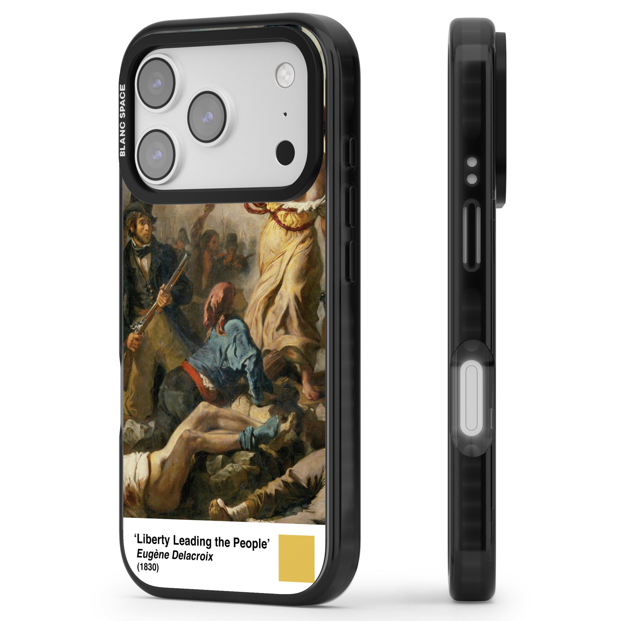 Liberty Leading The People iPhone 17 Pro Impact Pro Black Phone Case Side Profile