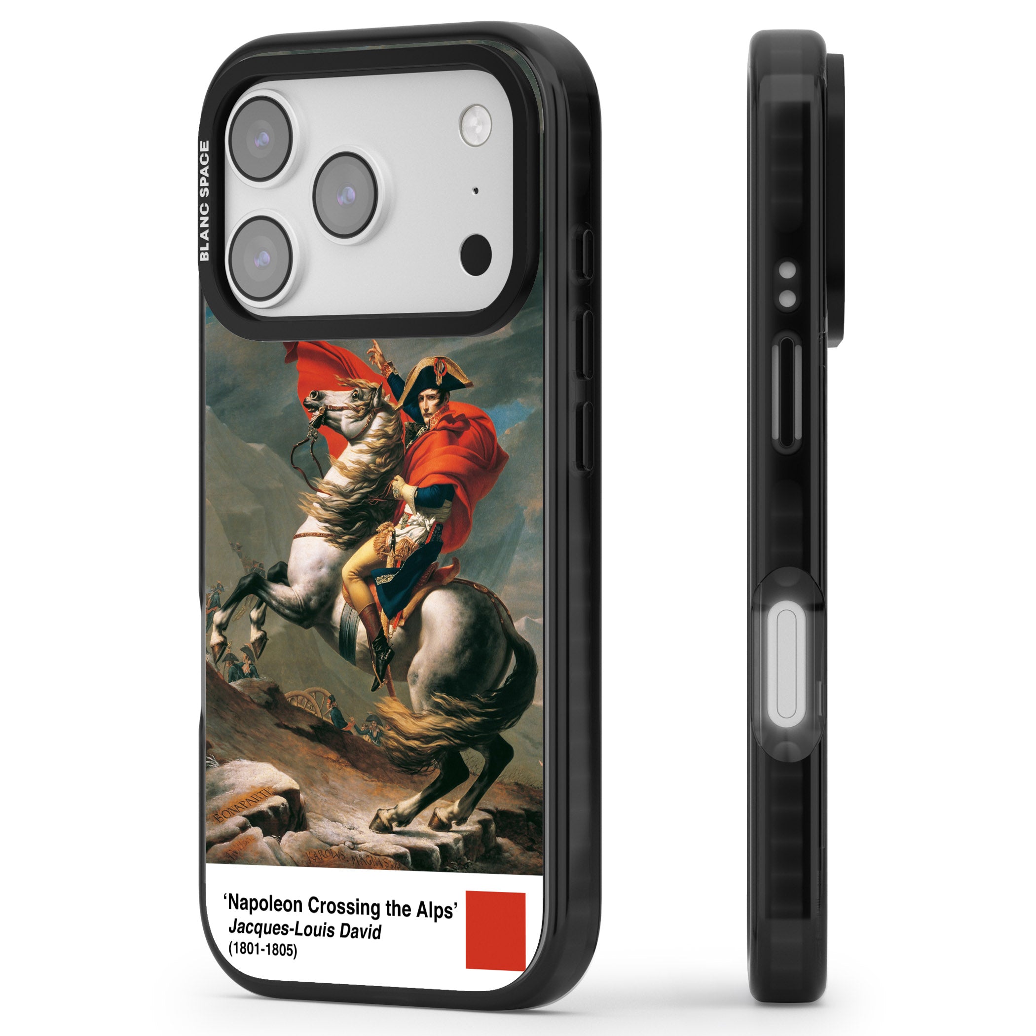 Napoleon Crossing The Alps iPhone 17 Pro Impact Pro Black Phone Case Side Profile