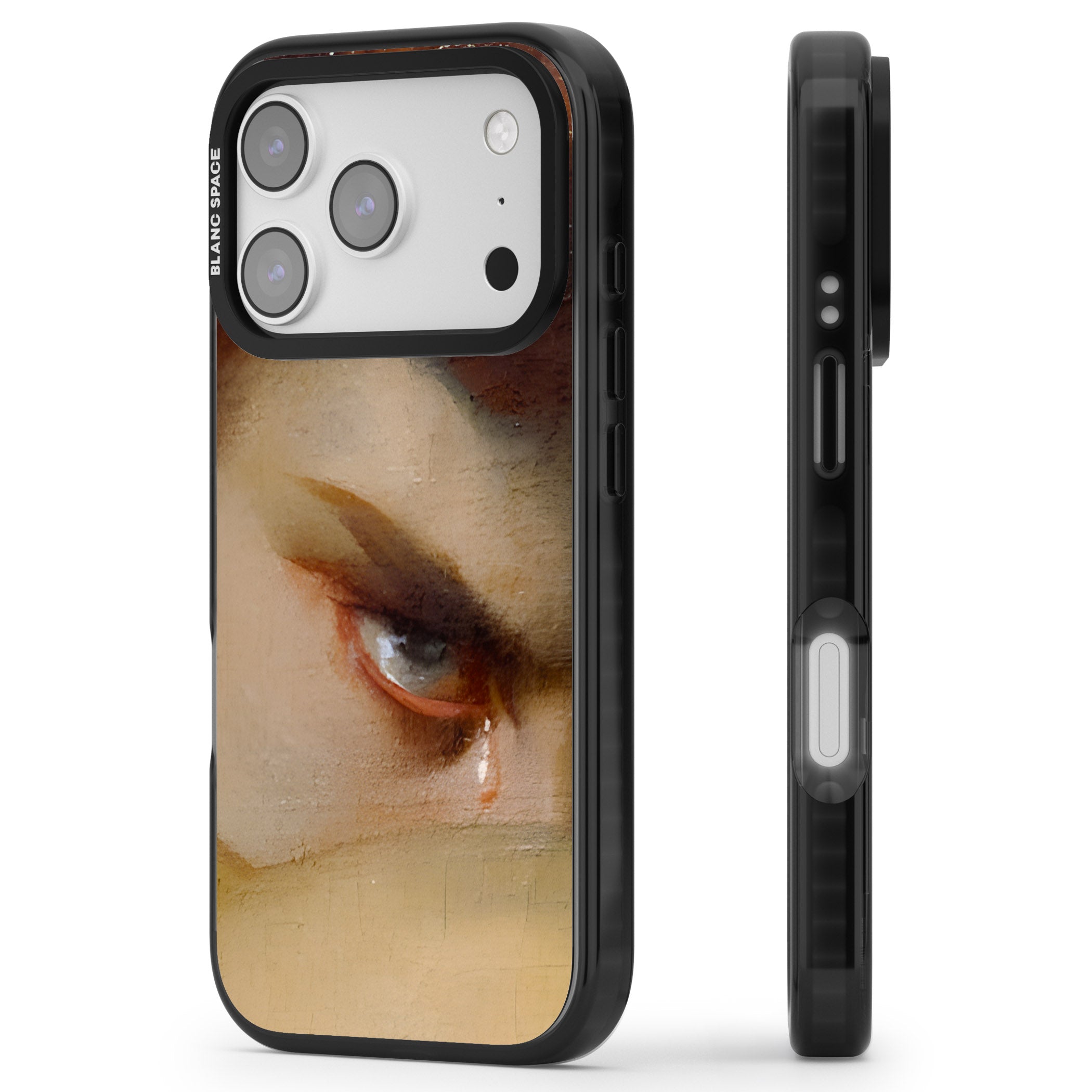 Fallen Angel iPhone 17 Pro Impact Pro Black Phone Case Side Profile