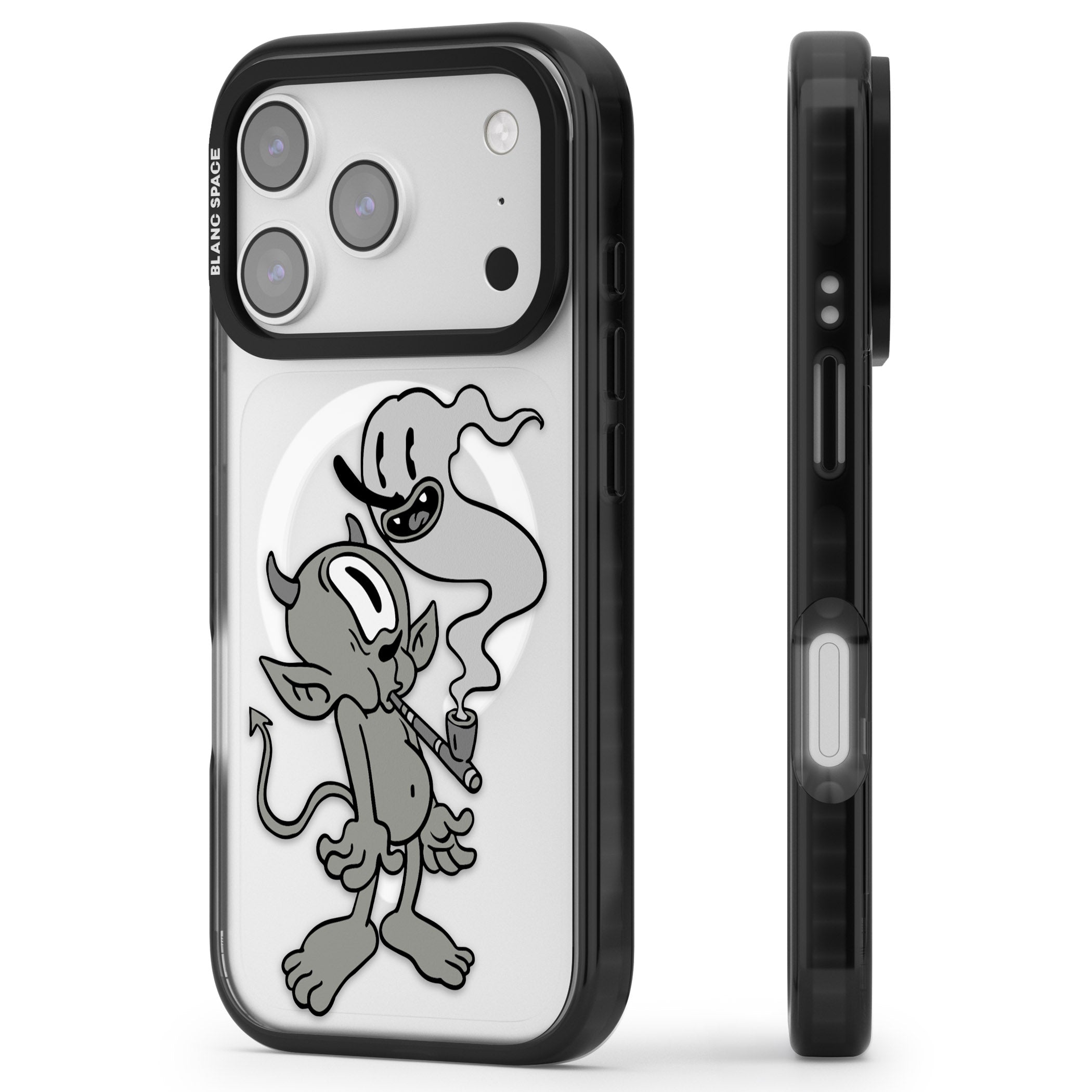 Pipe Goblin iPhone 17 Pro Impact Pro Black Phone Case Side Profile