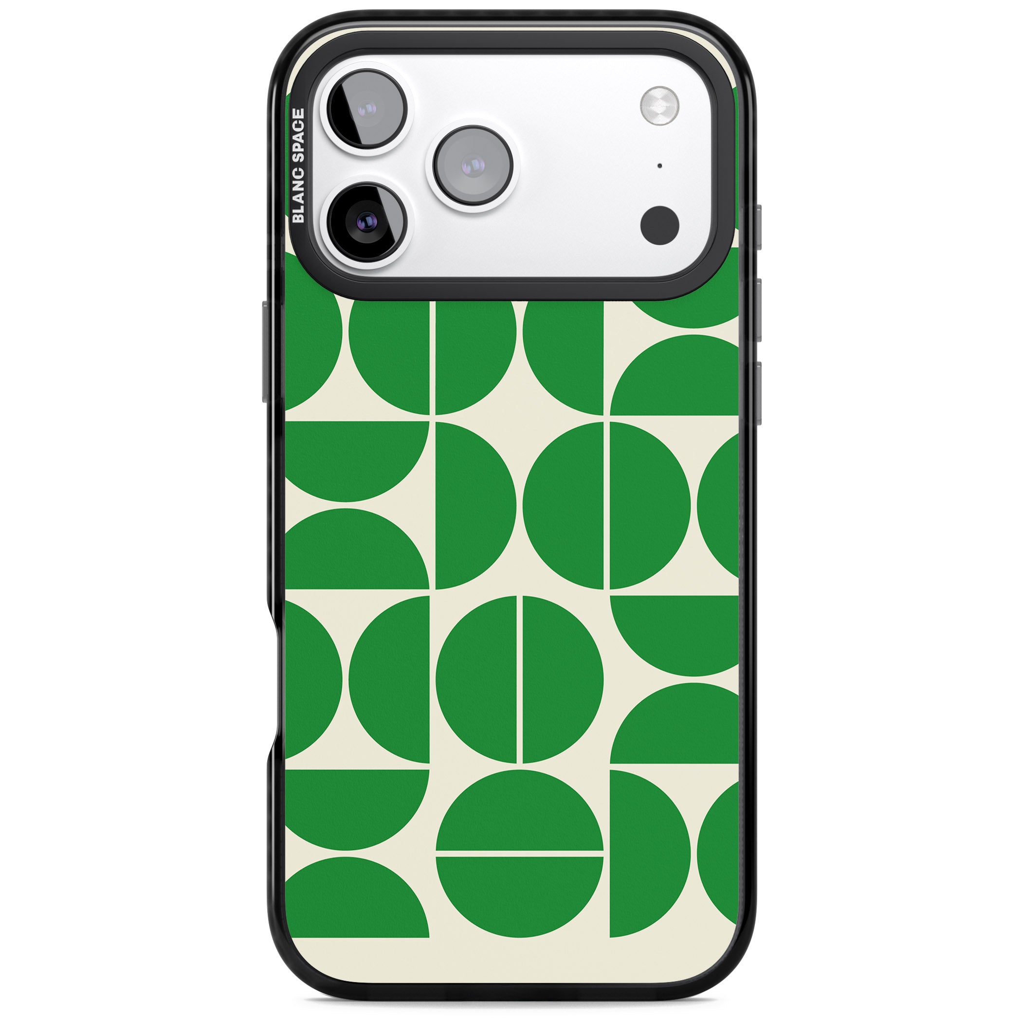 Retro Green Circles iPhone 17 Pro Impact Pro Black Phone Case