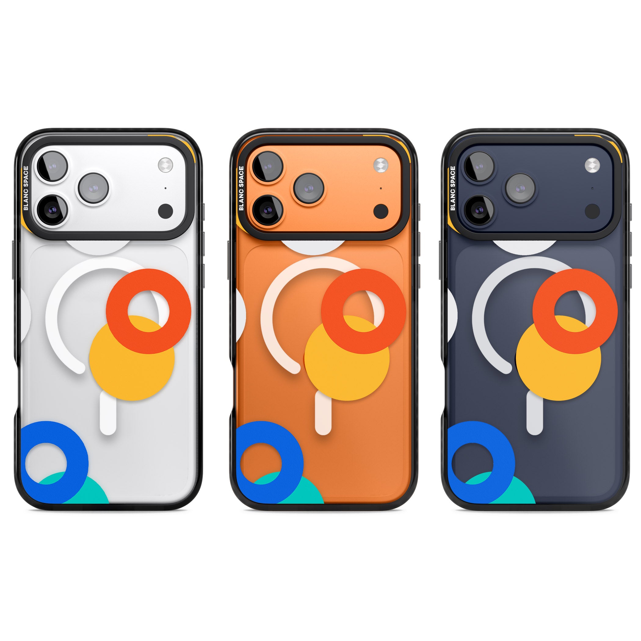 Abstract Mixed Circles iPhone 17 Pro Impact Pro Black Phone Case APT Impact Protection