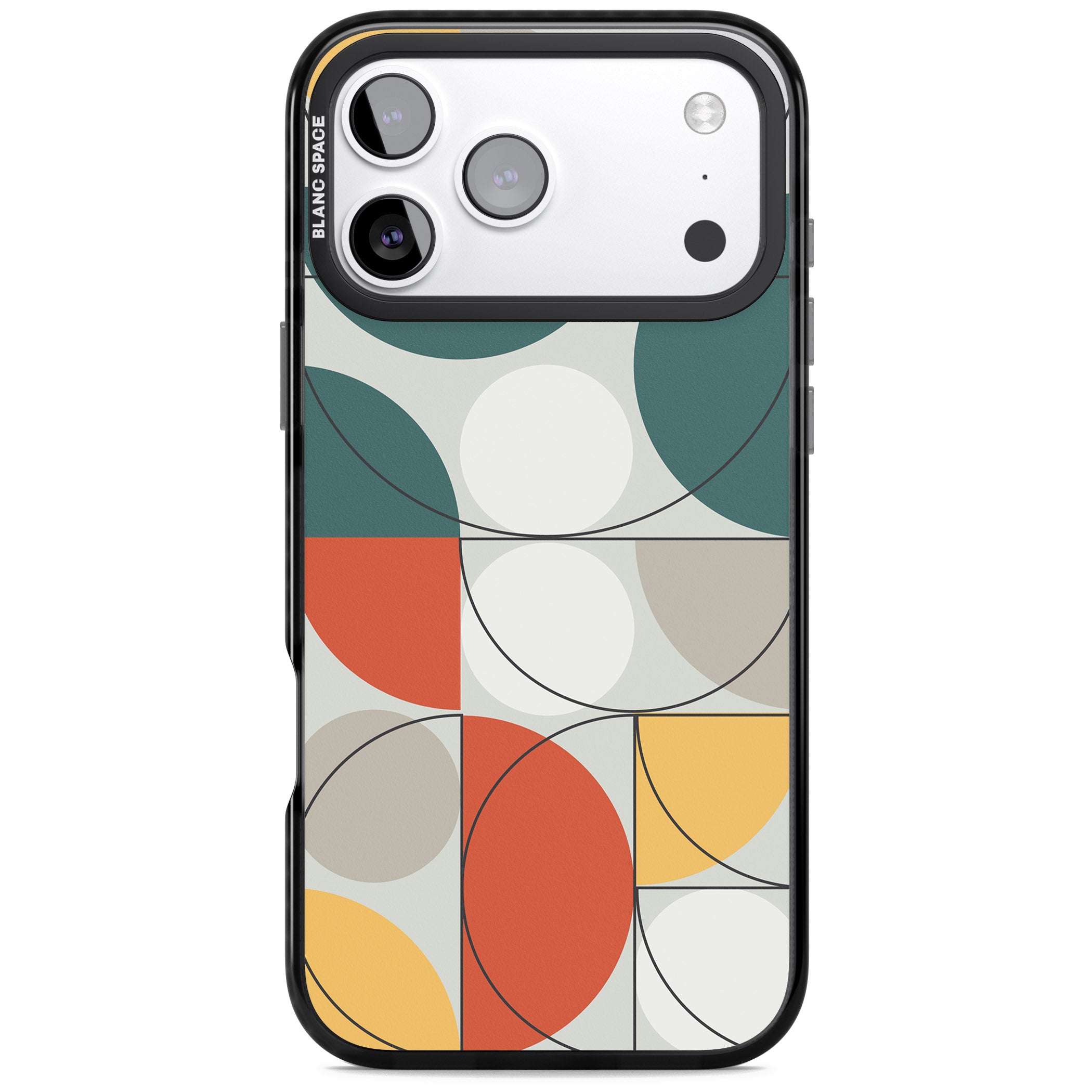 Modern Abstract Circle iPhone 17 Pro Impact Pro Black Phone Case