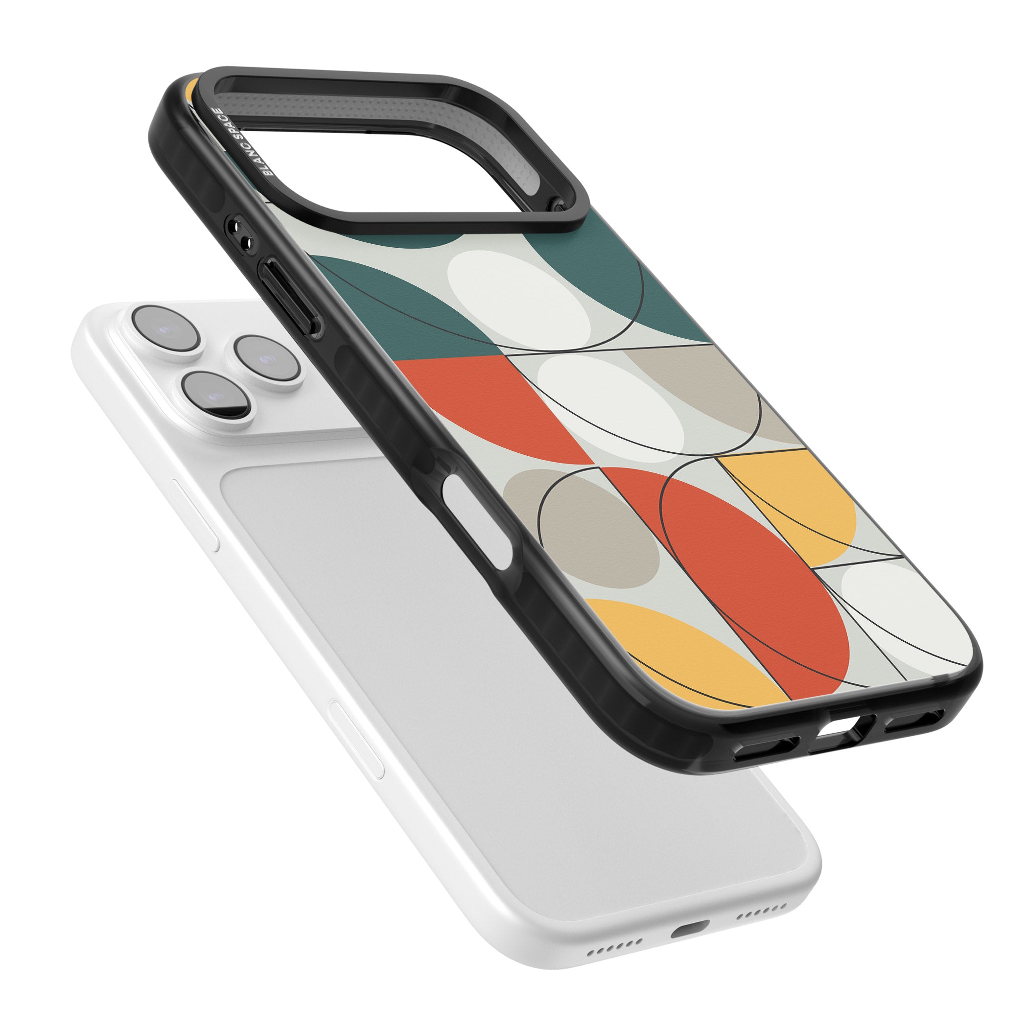 Modern Abstract Circle iPhone 17 Pro Impact Pro Black Phone Case Colours