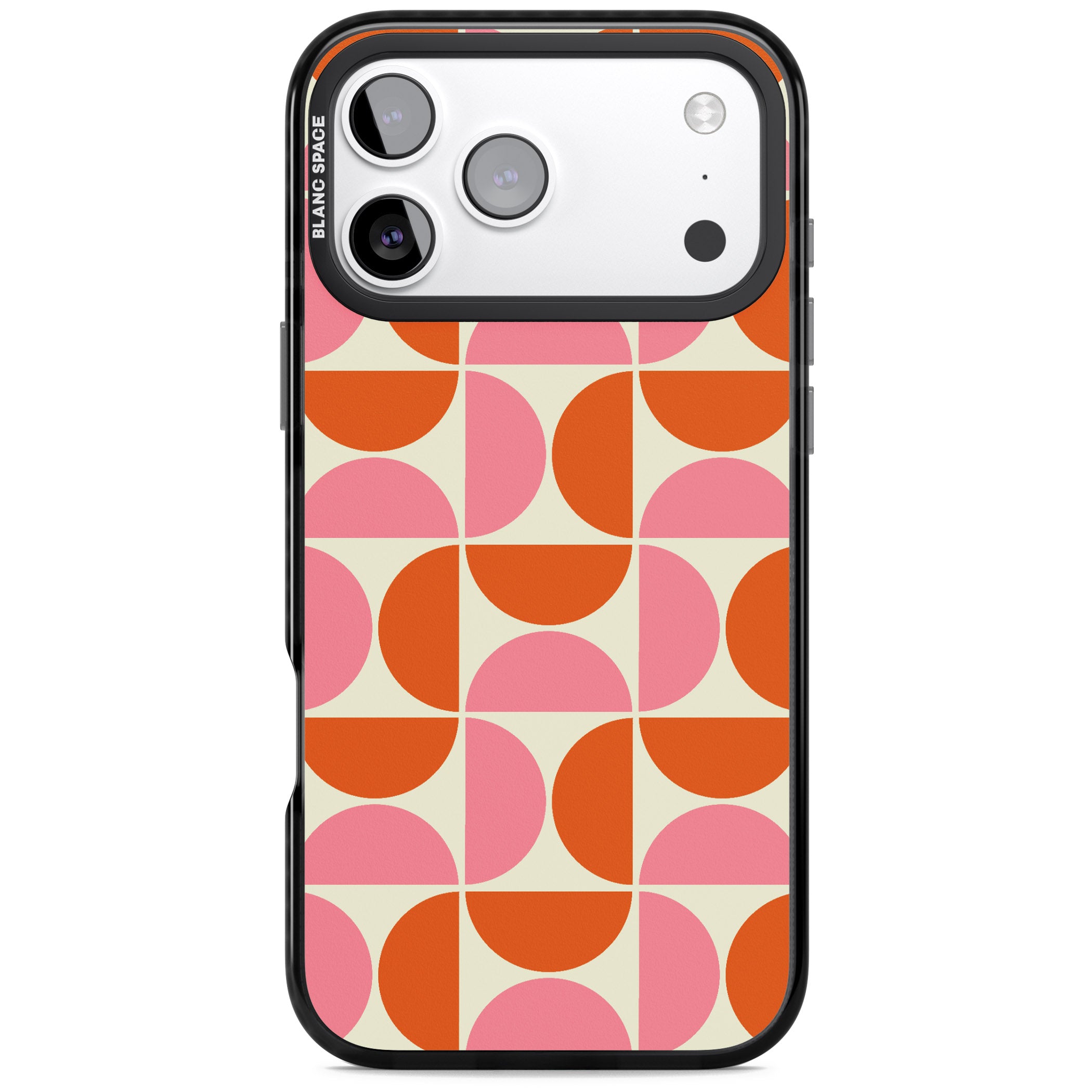 Retro Half Circle Pattern iPhone 17 Pro Impact Pro Black Phone Case