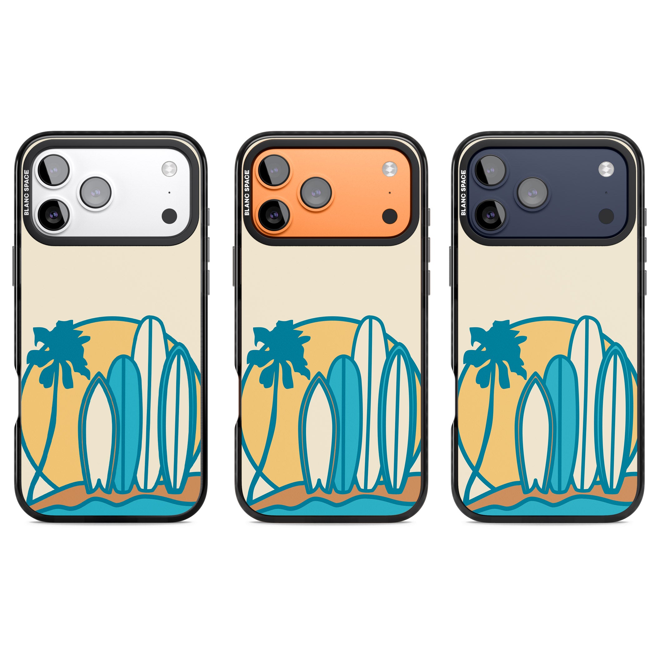 Coastal Surf Vibes iPhone 17 Pro Impact Pro Black Phone Case APT Impact Protection