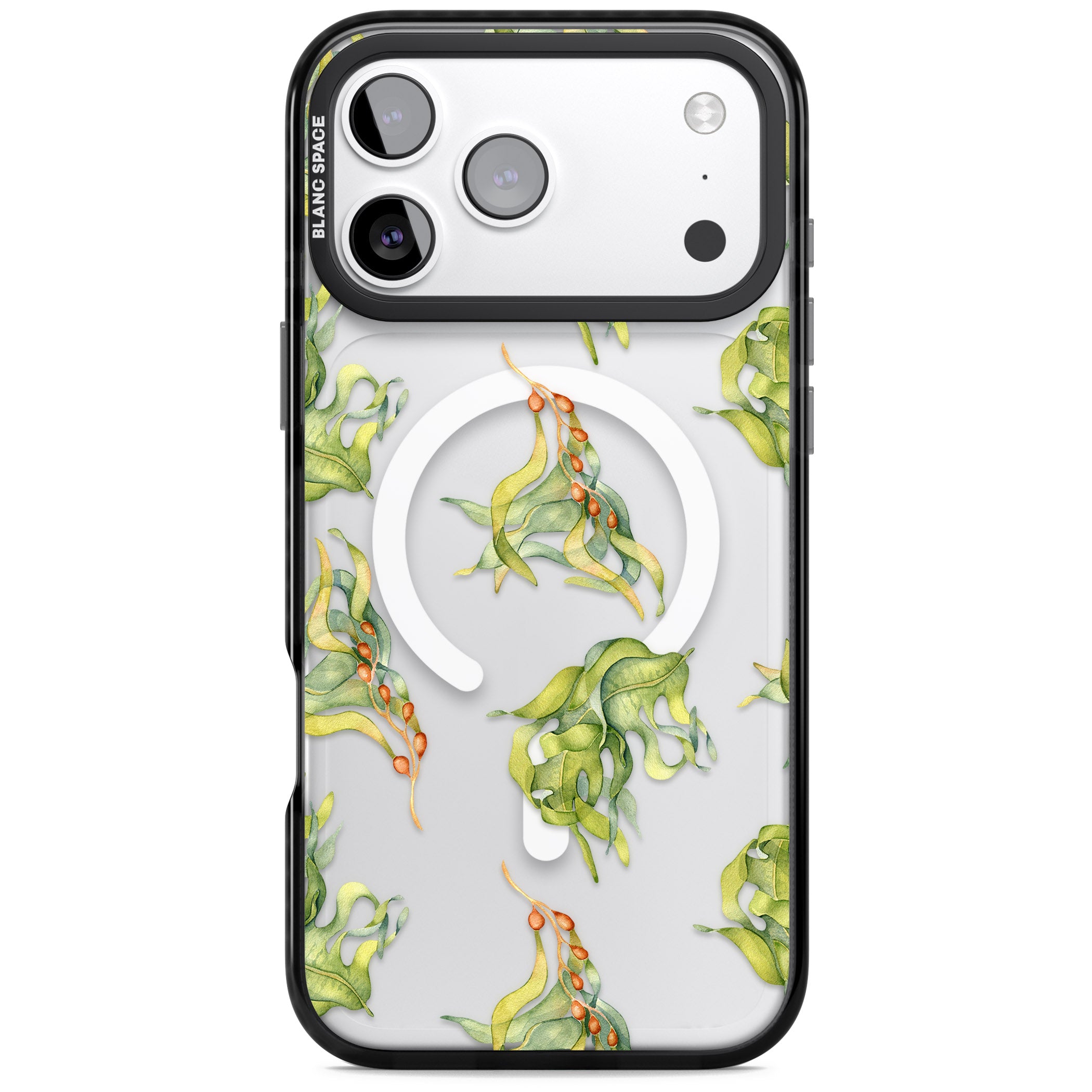 Flowing Seaweed Watercolor iPhone 17 Pro Impact Pro Black Phone Case