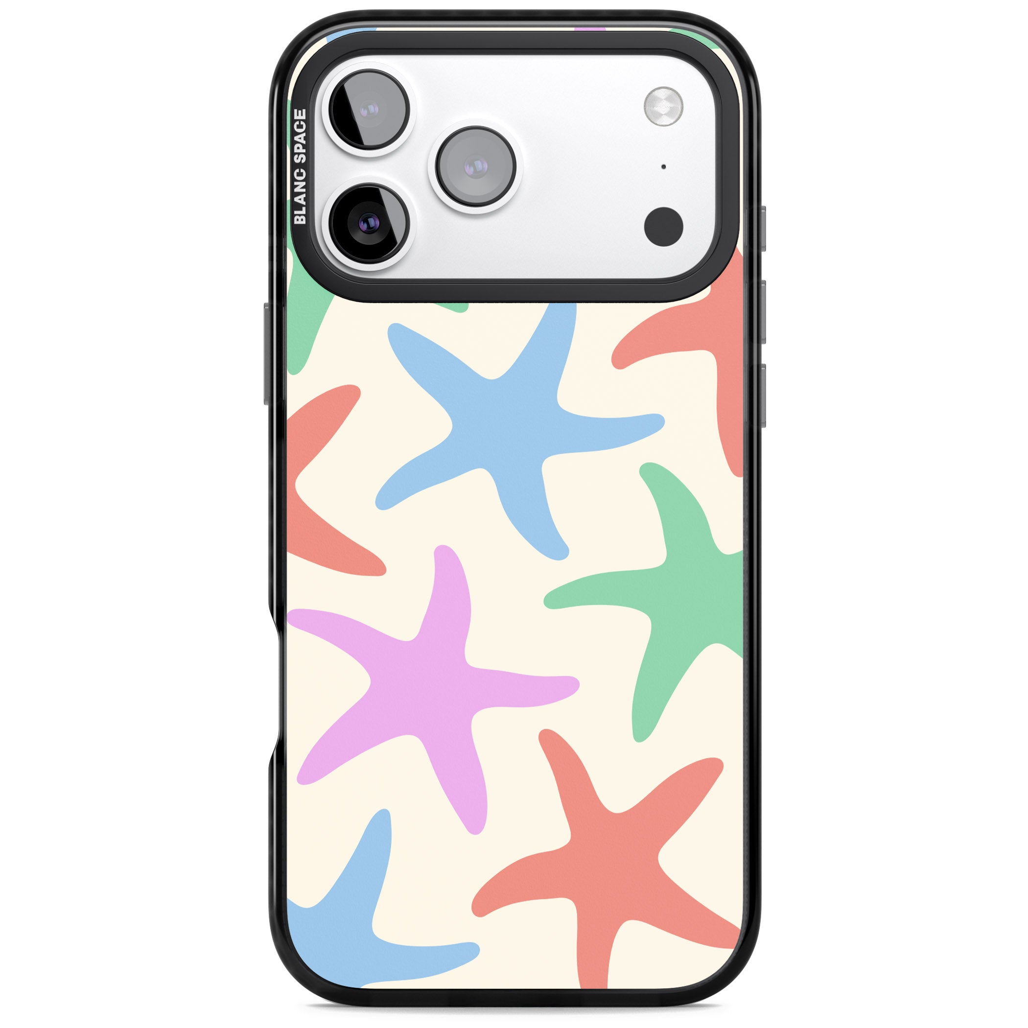 Pastel Starfish iPhone 17 Pro Impact Pro Black Phone Case