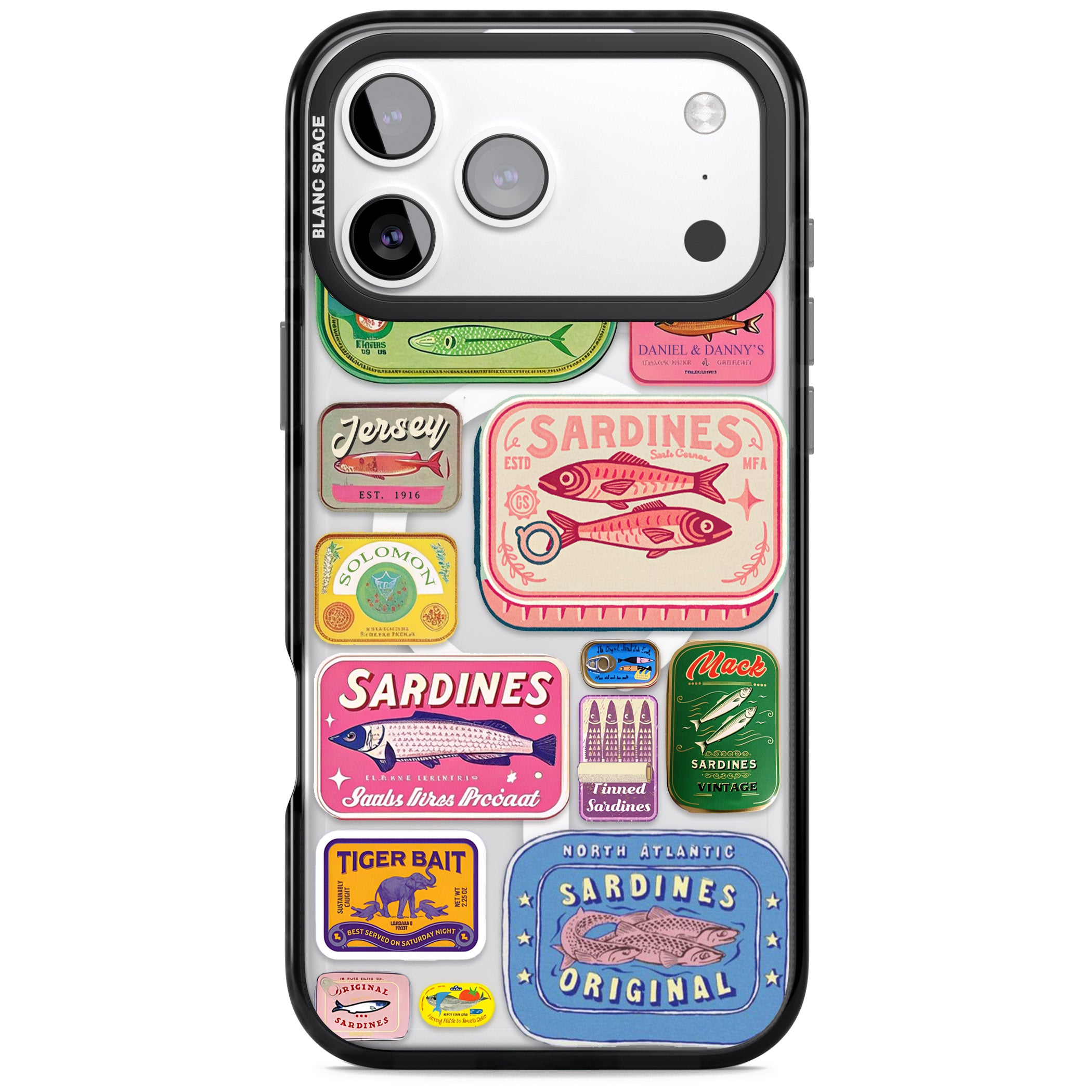Vintage Sardine Tins iPhone 17 Pro Impact Pro Black Phone Case