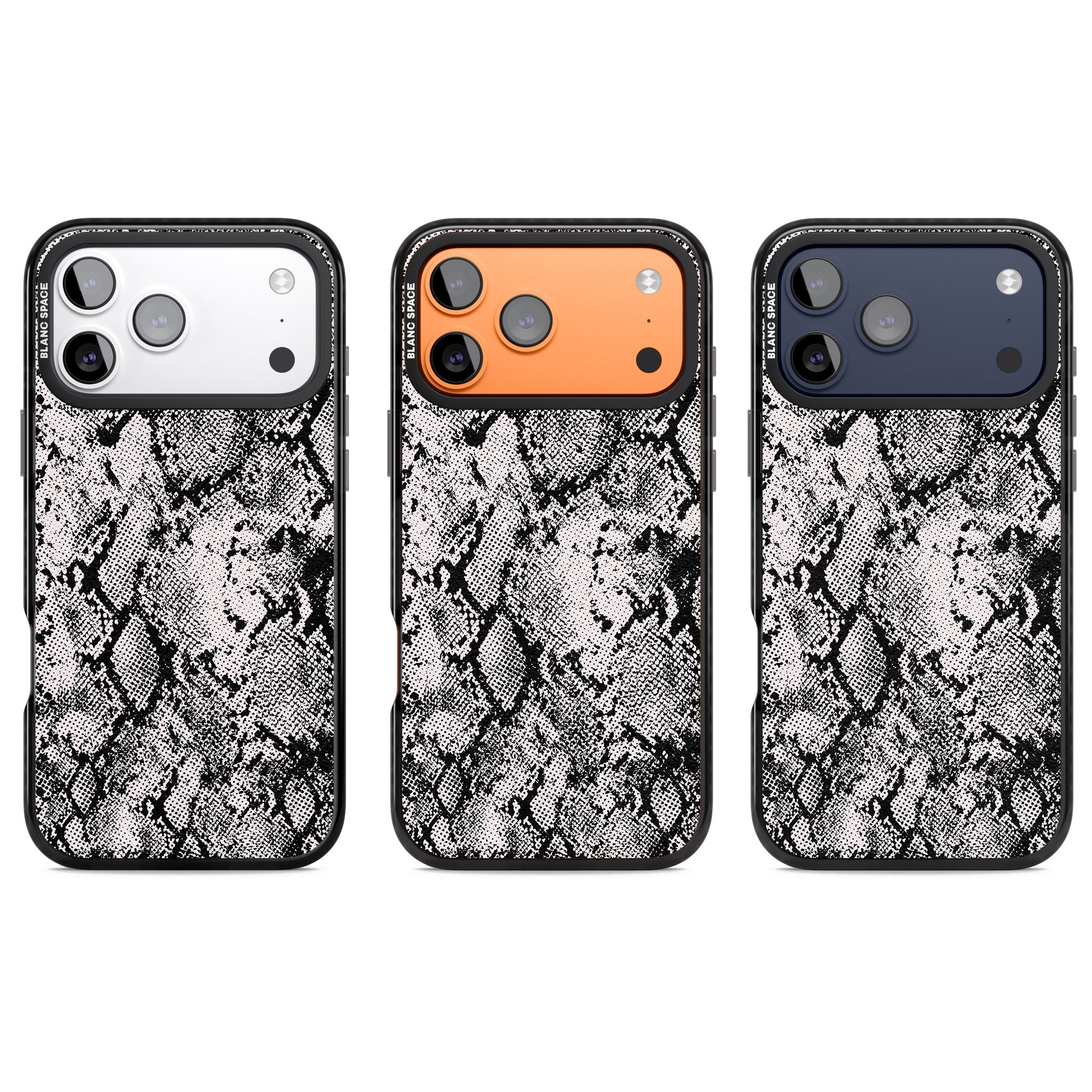 Pastel Snakeskin Grey iPhone 17 Pro Impact Pro Black Phone Case APT Impact Protection