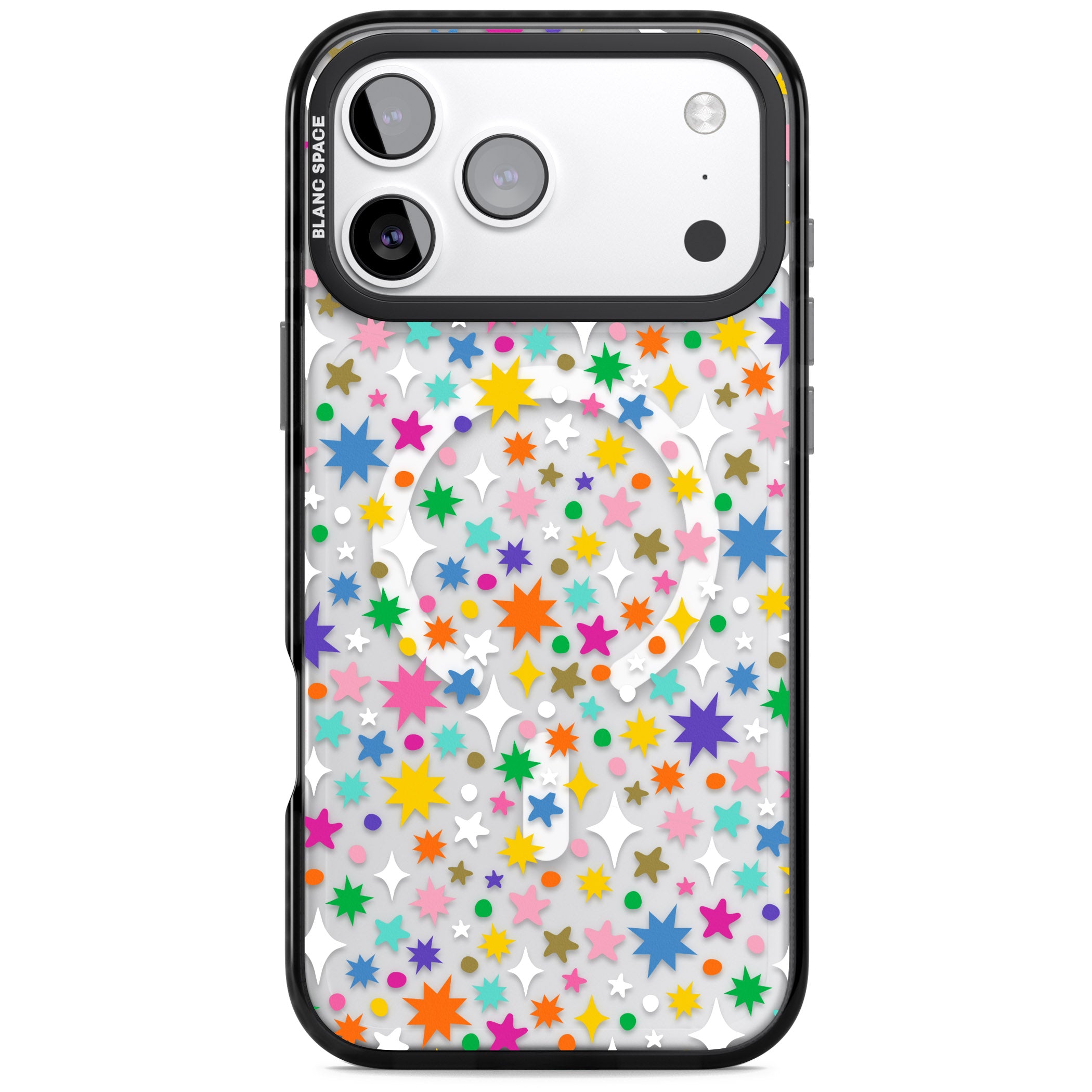 Rainbow Starburst iPhone 17 Pro Impact Pro Black Phone Case