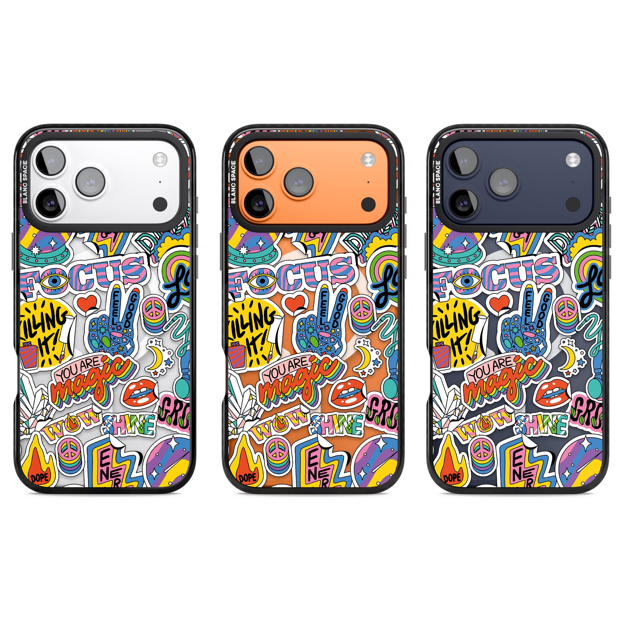 Magic Sticker Collage iPhone 17 Pro Impact Pro Black Phone Case APT Impact Protection