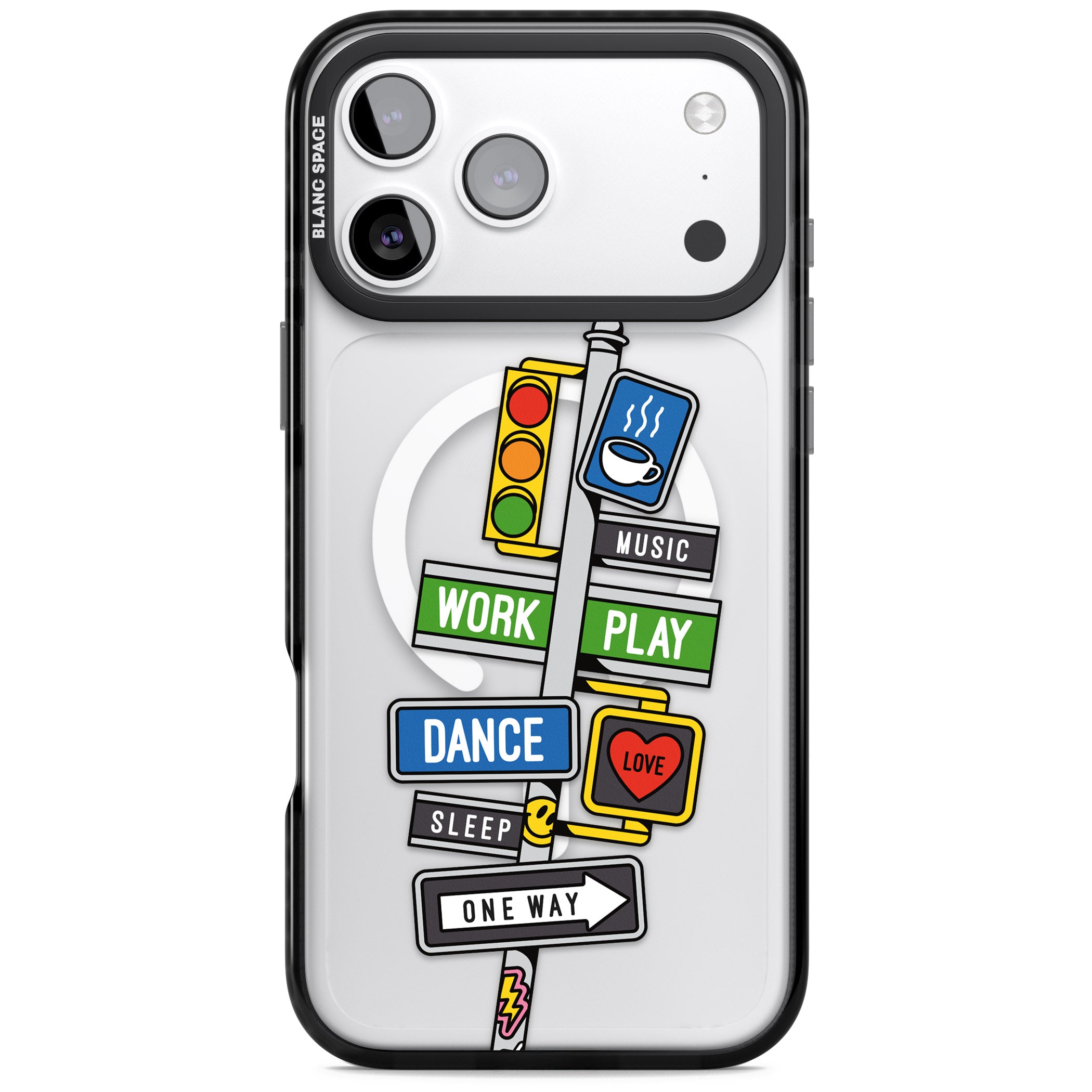 Mood Street Signs iPhone 17 Pro Impact Pro Black Phone Case