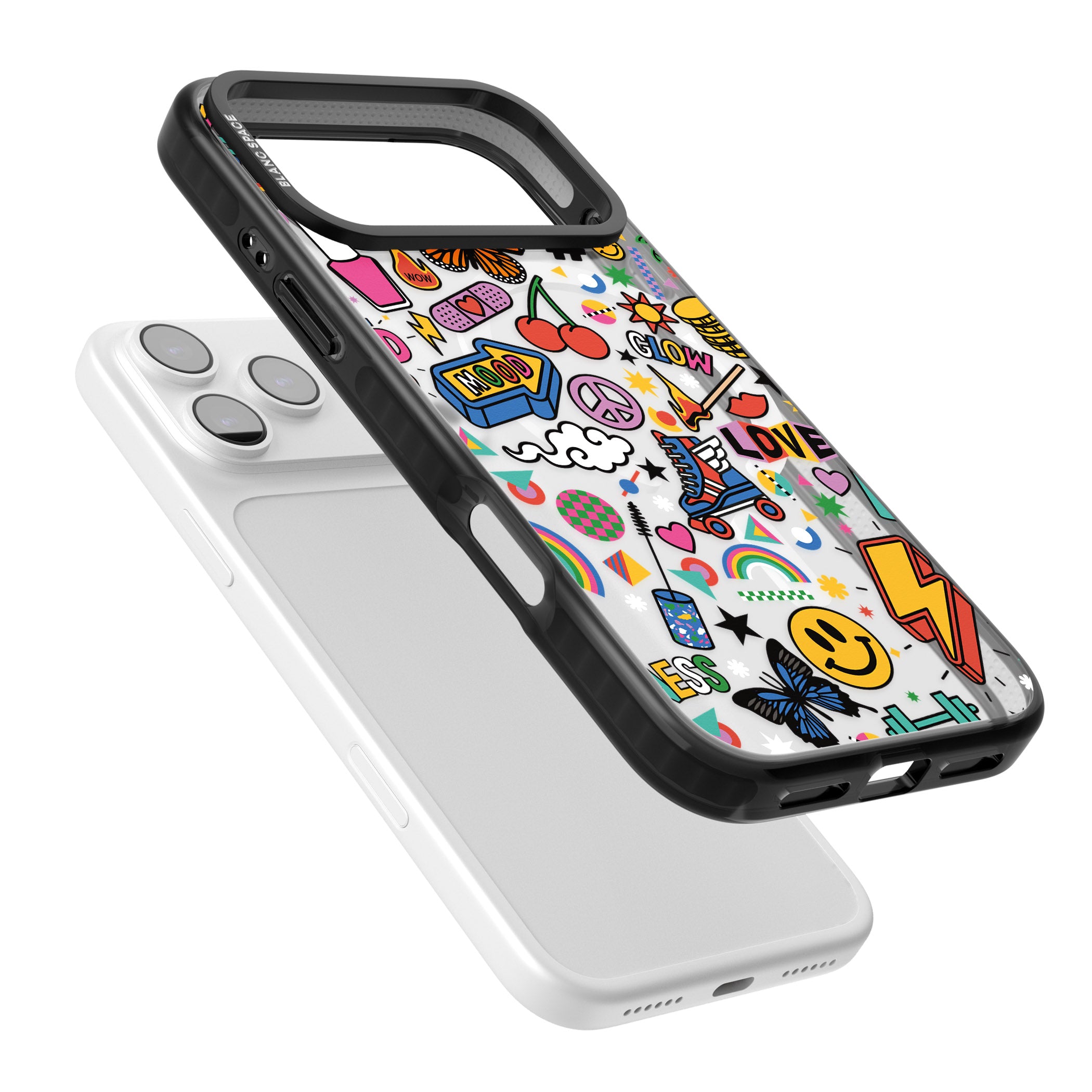 Electric Love iPhone 17 Pro Impact Pro Black Phone Case Colours