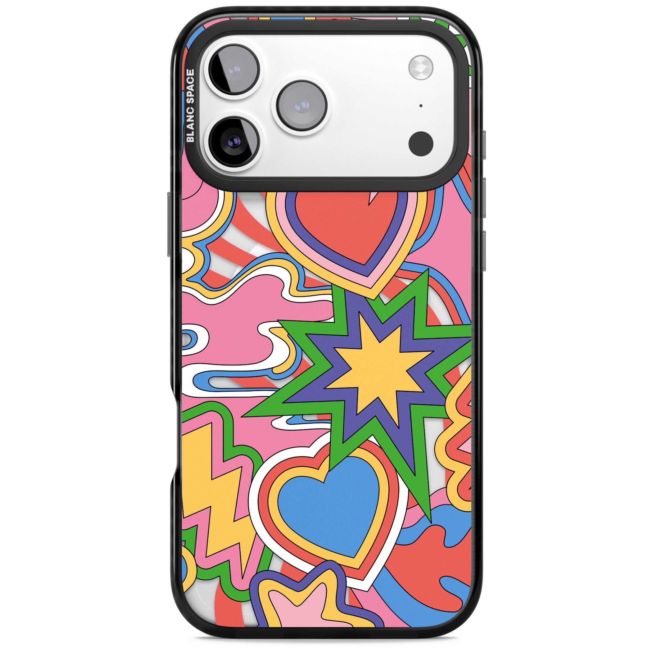 Psychedelic Pop Art Explosion iPhone 17 Pro Impact Pro Black Phone Case