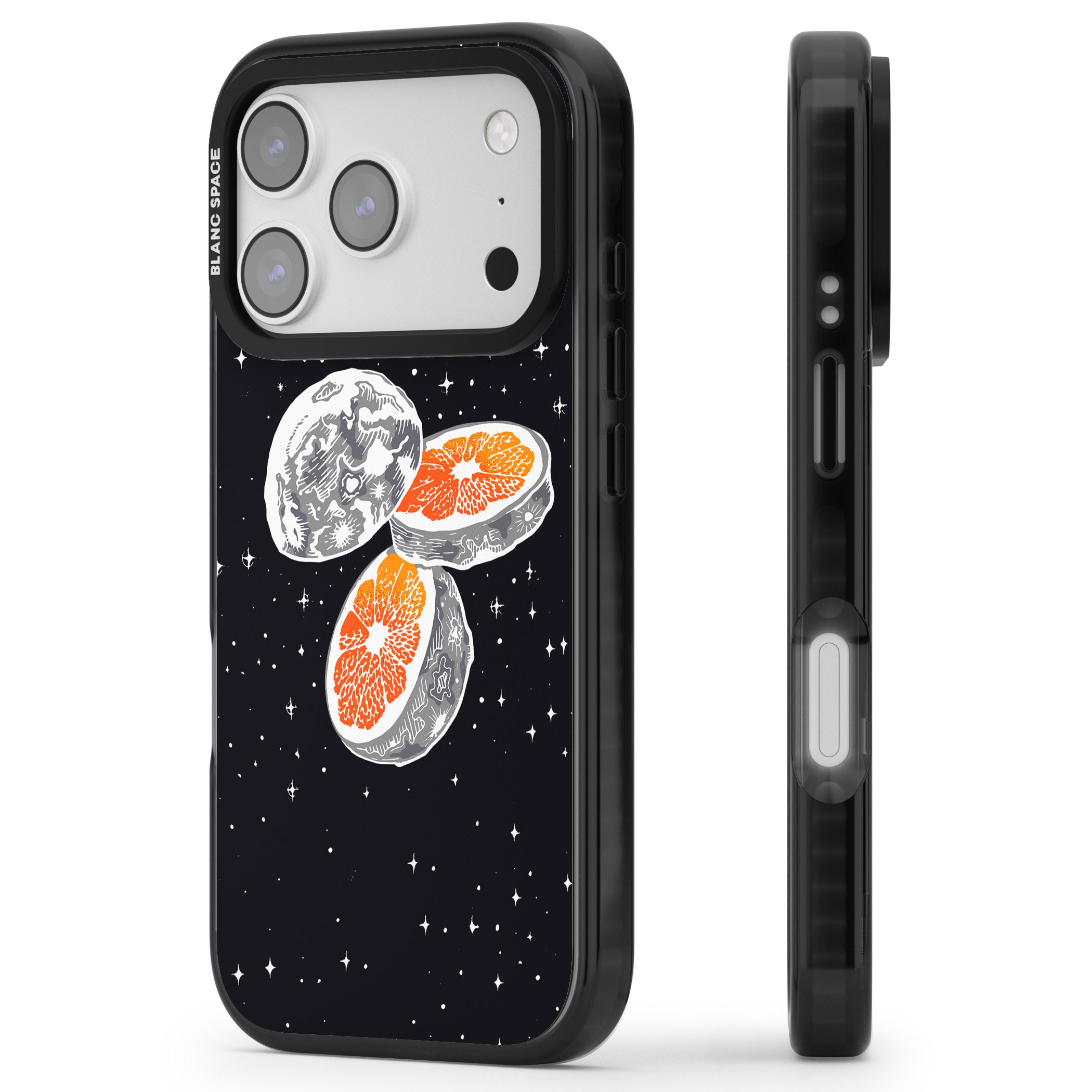 Blood Orange Moon iPhone 17 Pro Impact Pro Black Phone Case Side Profile