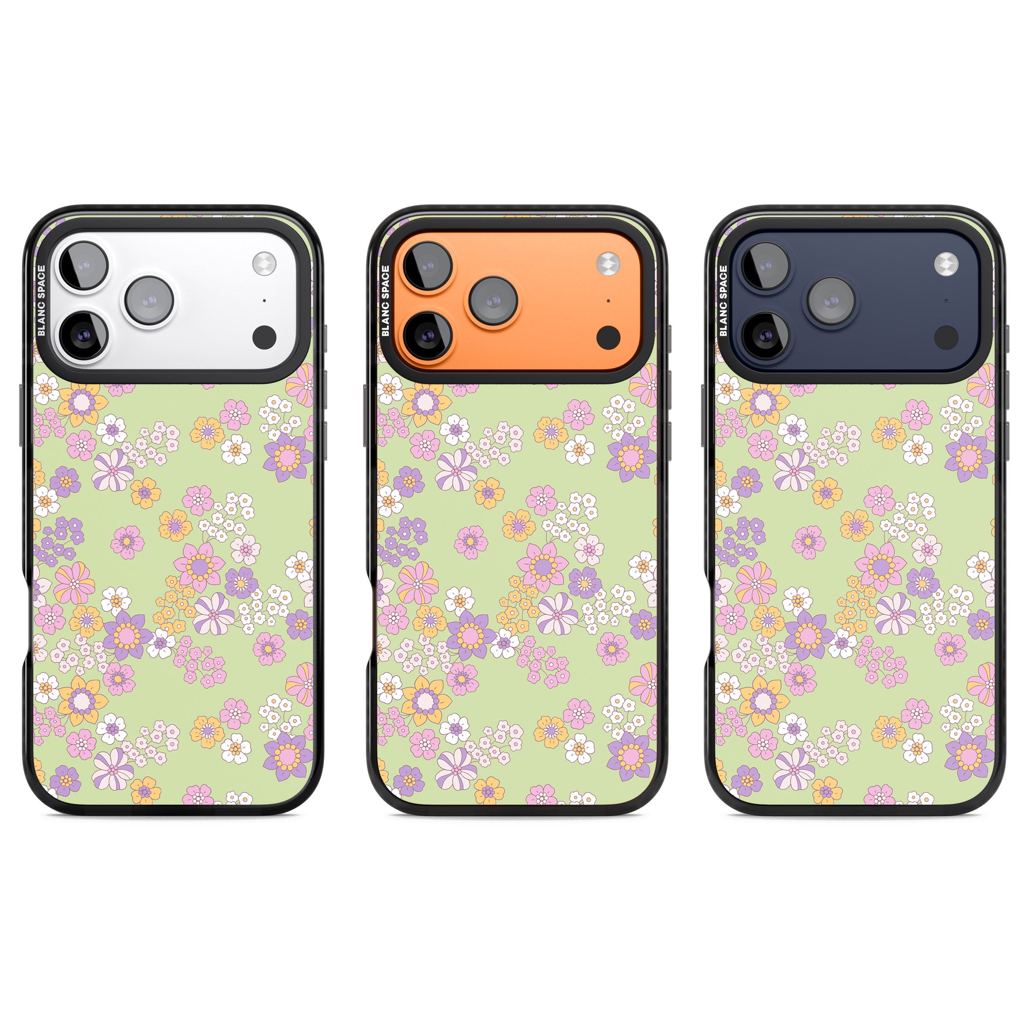 Grass Green Flowers iPhone 17 Pro Impact Pro Black Phone Case APT Impact Protection