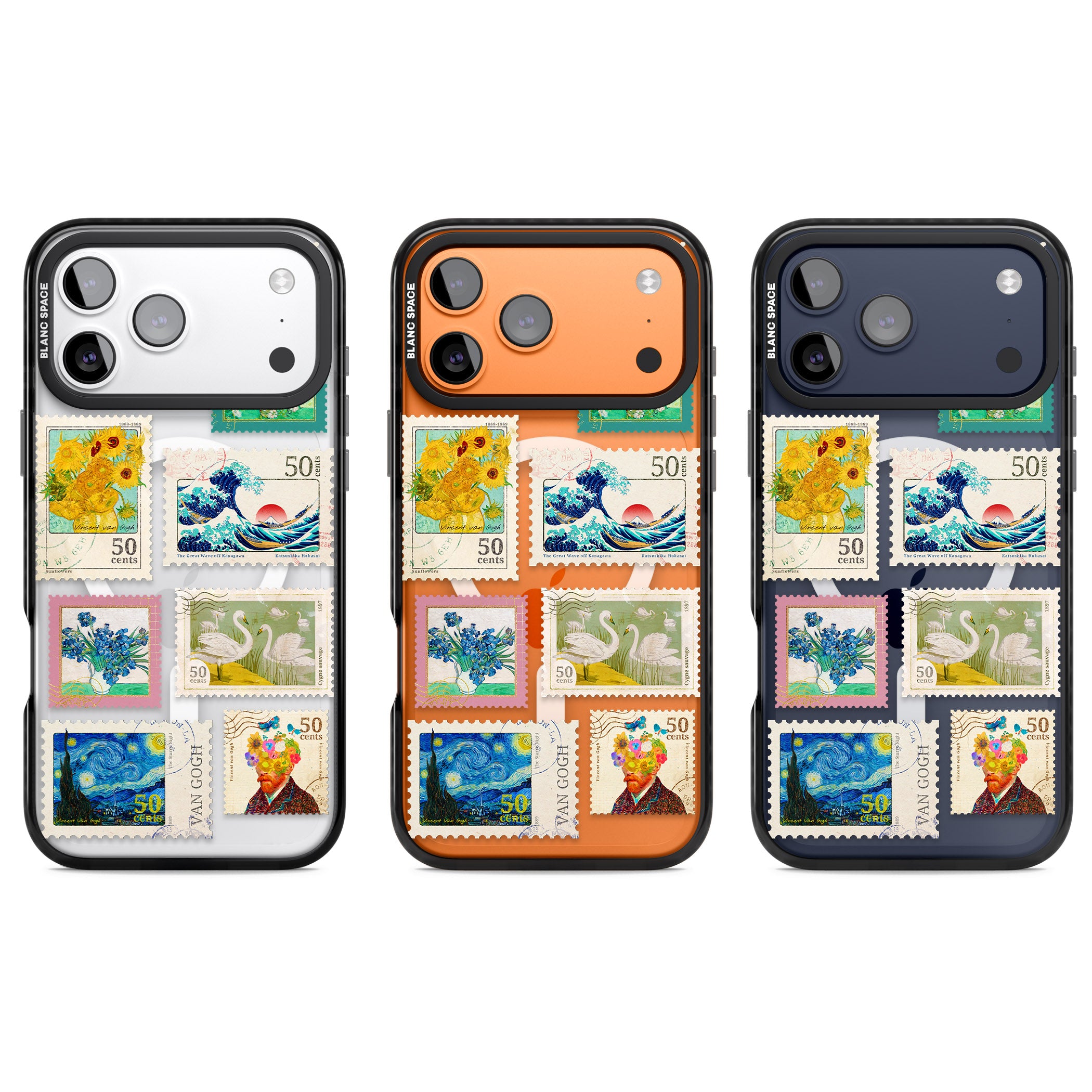 Vintage Art Stamps iPhone 17 Pro Impact Pro Black Phone Case APT Impact Protection