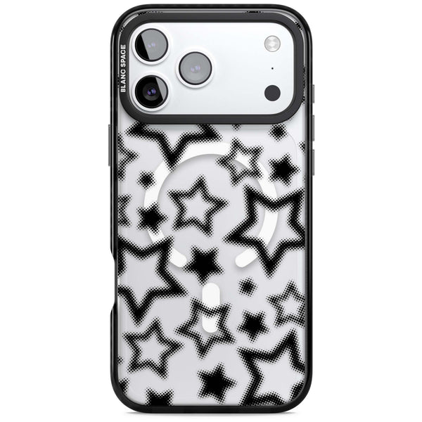 Black Halftone Stars (Clear)