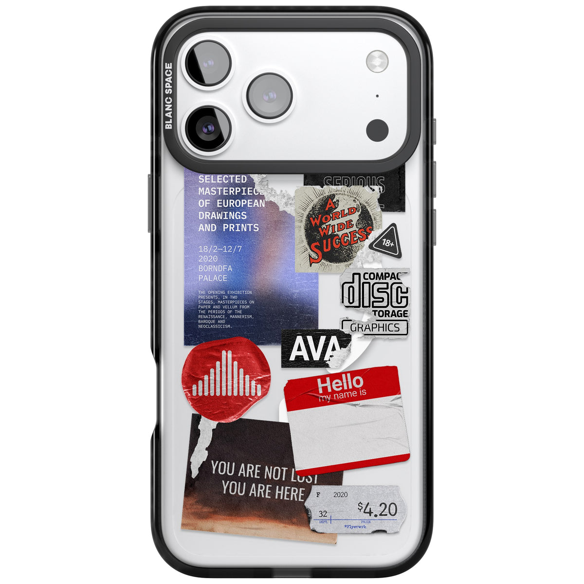 Red & Black Sticker Mix Collage Wallpaper iPhone Case