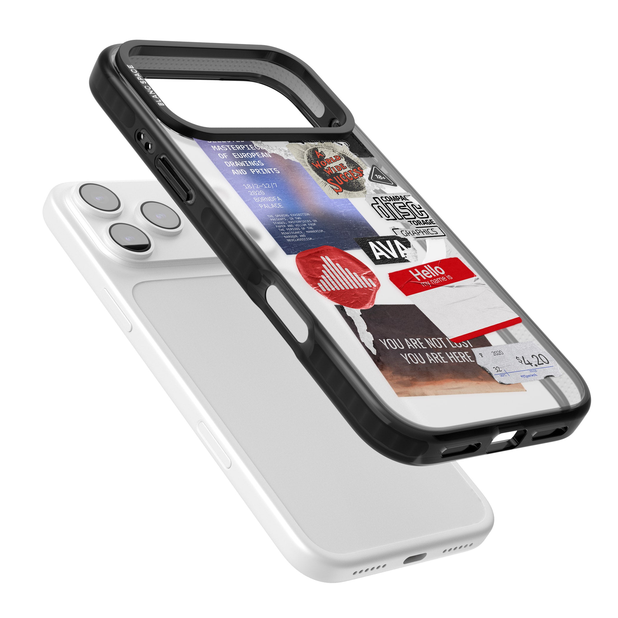 Red & Black Sticker Mix iPhone 17 Pro Impact Pro Black Phone Case Colours