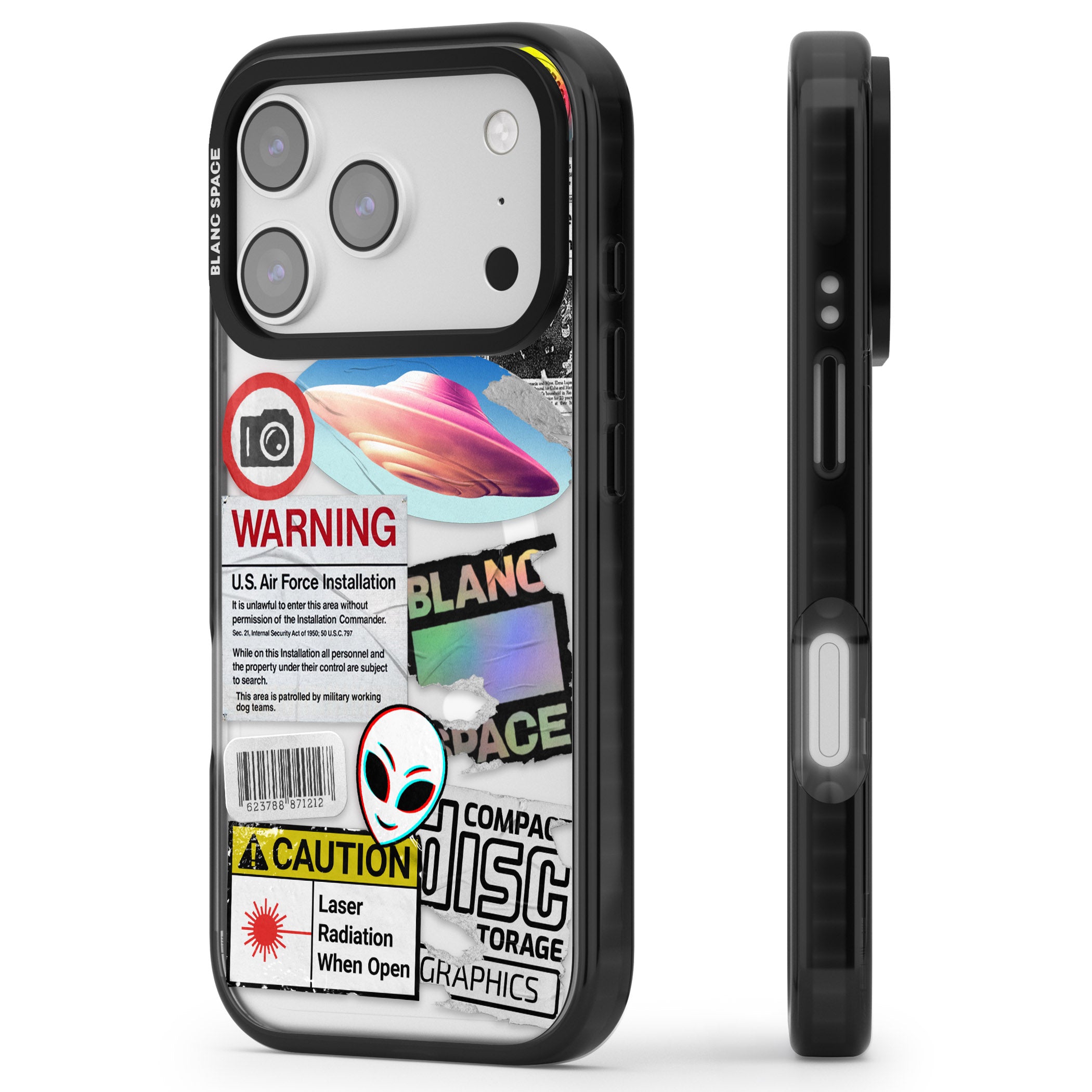 Cosmic Encounters iPhone 17 Pro Impact Pro Black Phone Case Side Profile